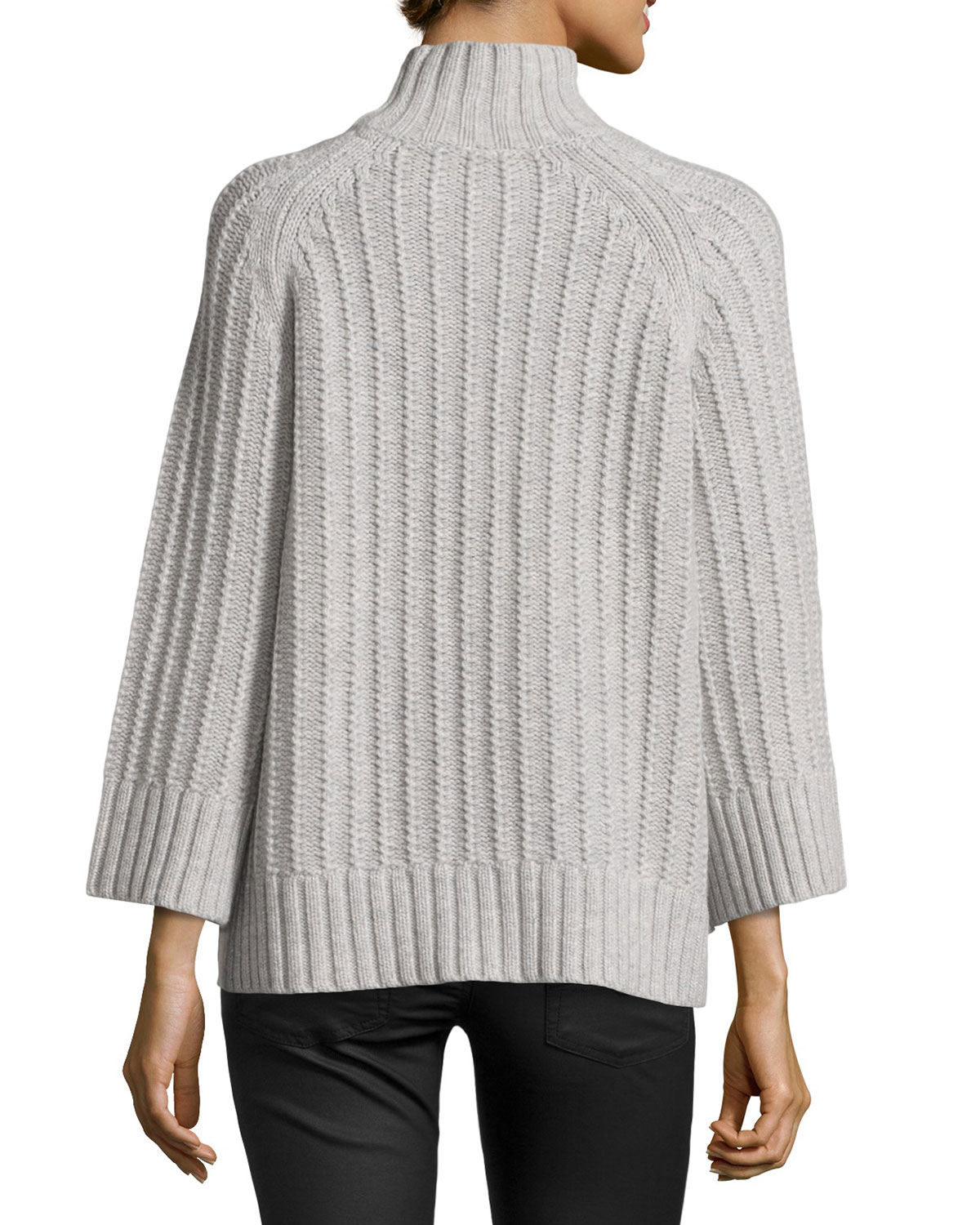 Lyst - Michael Kors Ribbed Shaker-knit Sweater in Gray