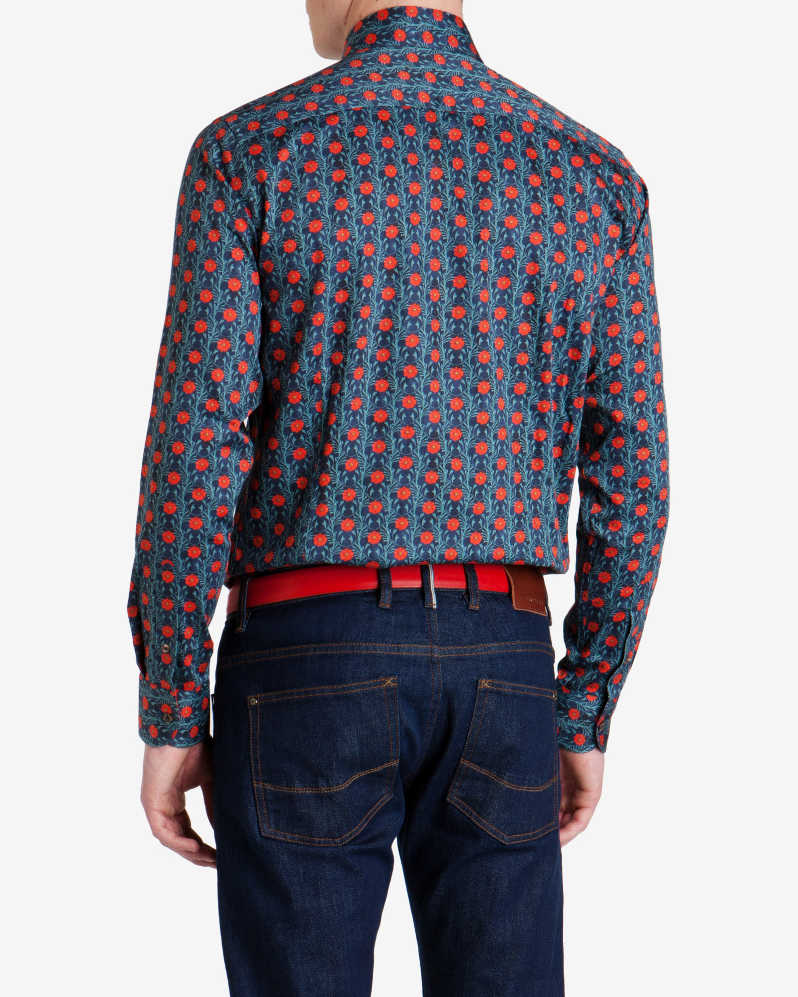 blue floral mens shirt