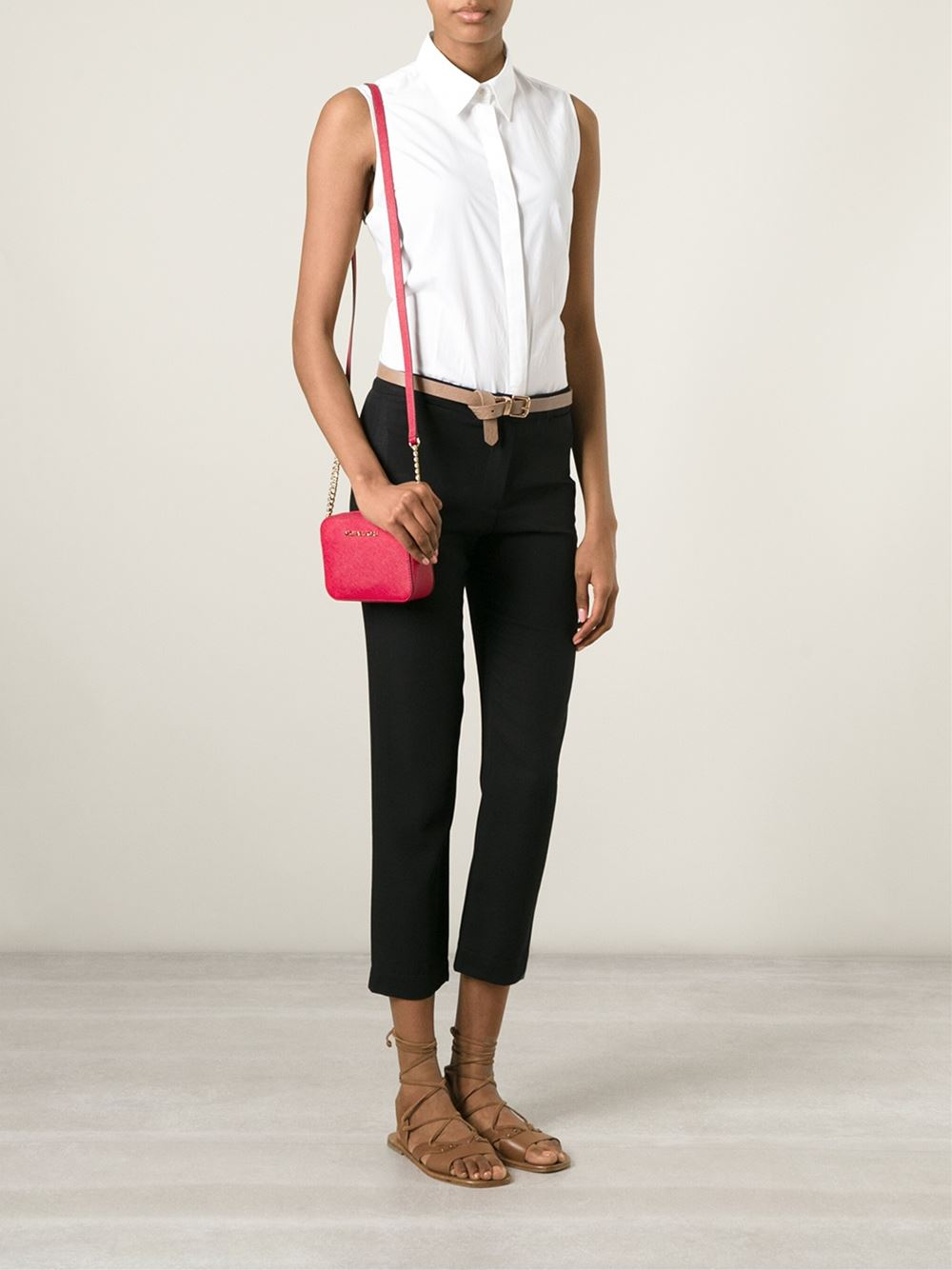 Michael michael kors 'Jet Set Travel' Crossbody Bag in Red Lyst