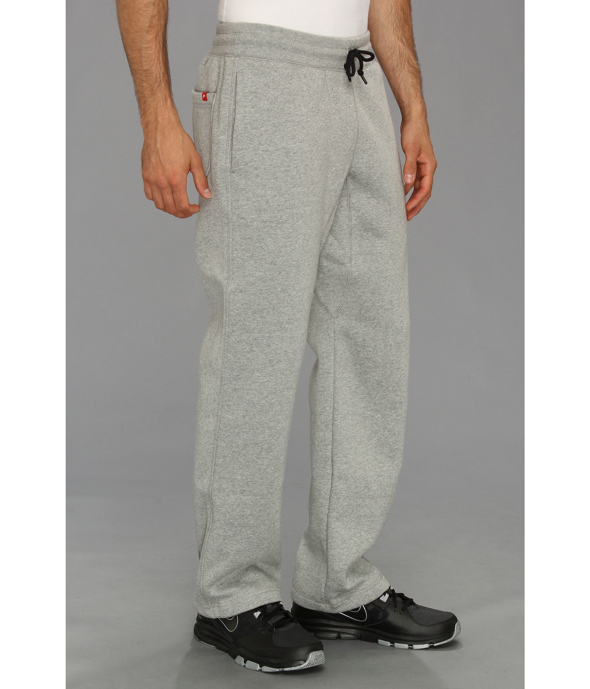 Nike Ace Open-hem Fleece Pants in Dark Grey Heather/White (Gray) for ...