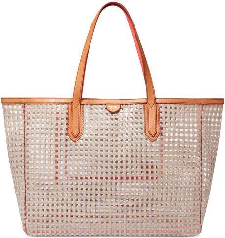 Fossil Sydney Woven Tote in Brown (NATURAL) | Lyst