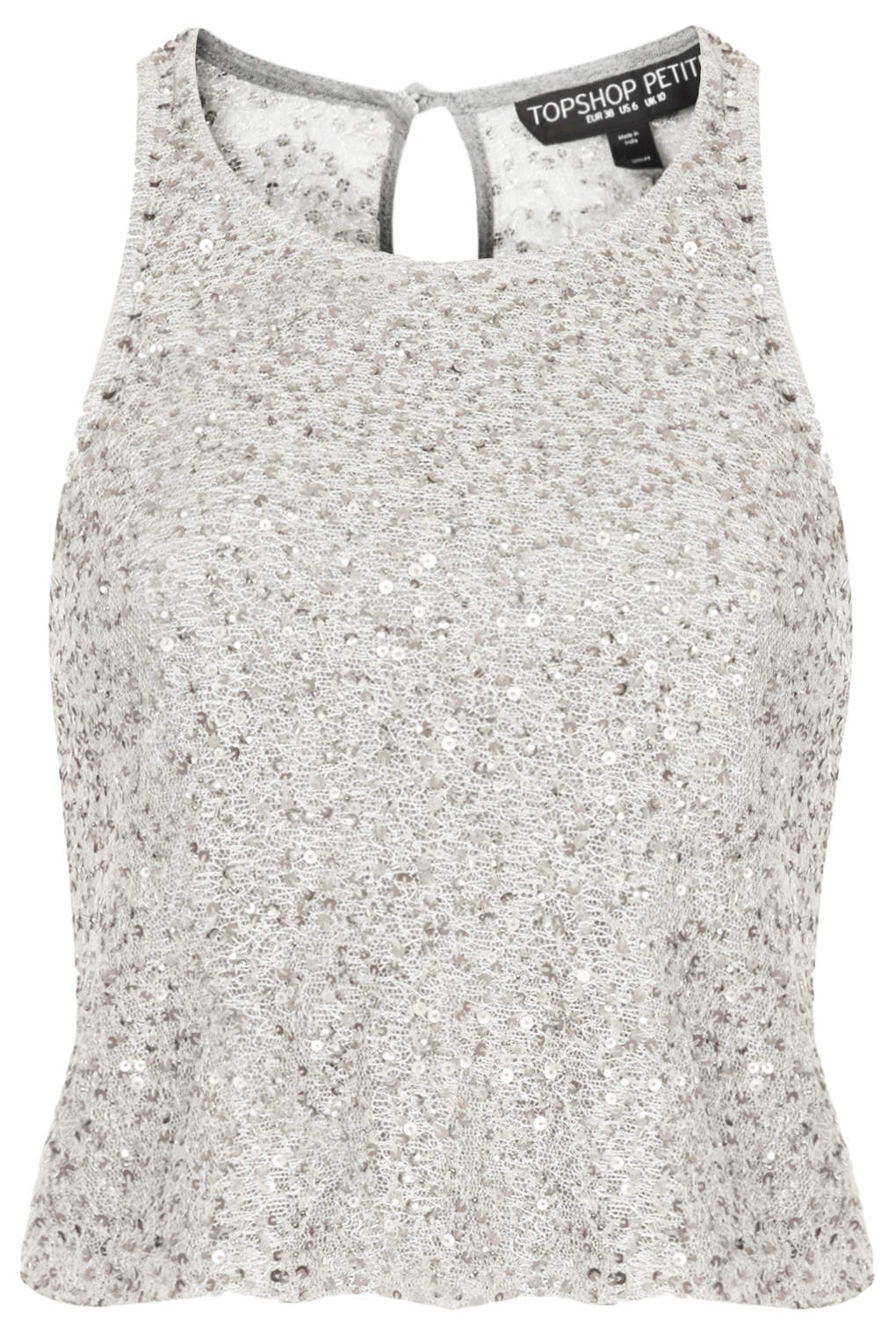 Topshop Petite All Over Sequin Shell Top in Metallic | Lyst
