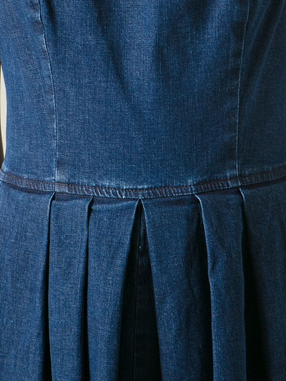 Lyst Pinko Pleated Denim Dress in Blue