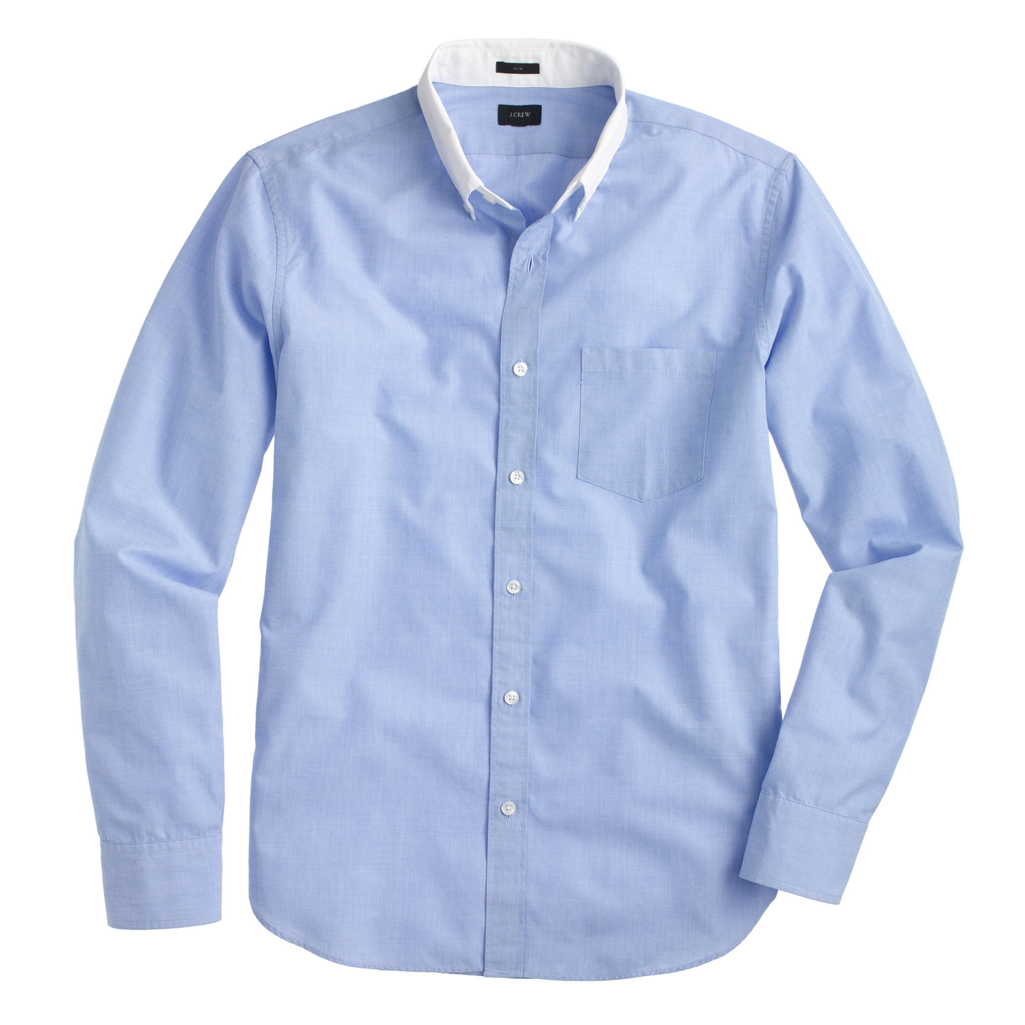 Lyst - J.Crew Secret Wash White-collar Shirt In End-on-end Cotton in ...