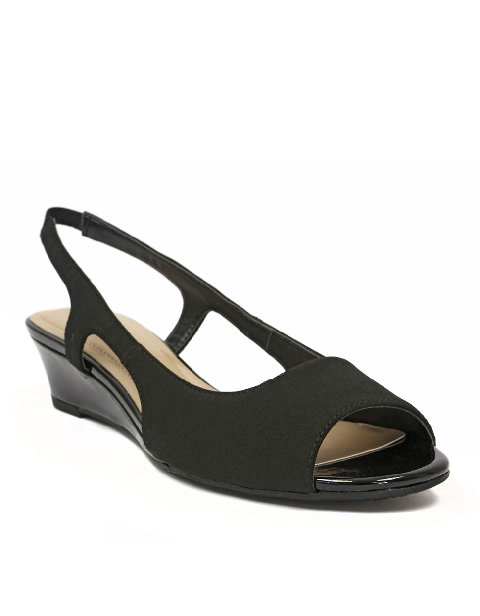 black slingback wedge sandals