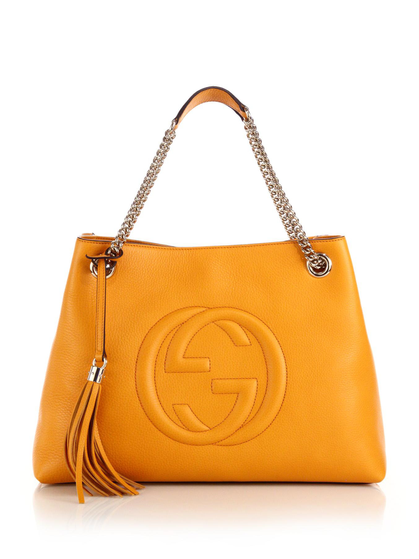 Gucci Soho Leather Shoulder Bag in Yellow (mustard) | Lyst