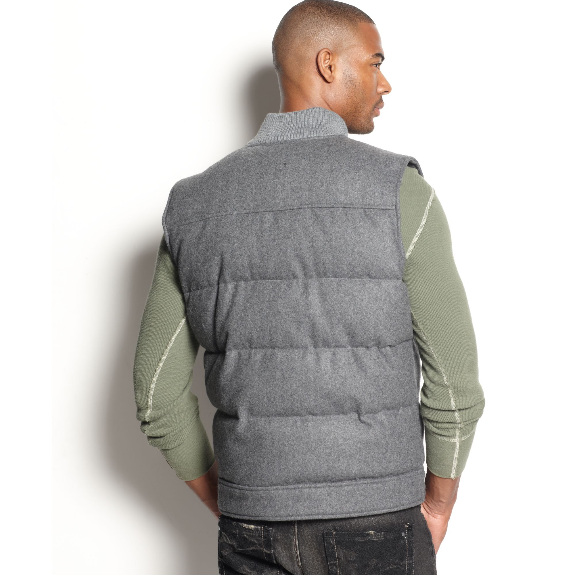 Sean john Four Pocket Quilted Vest in Gray for Men Lyst