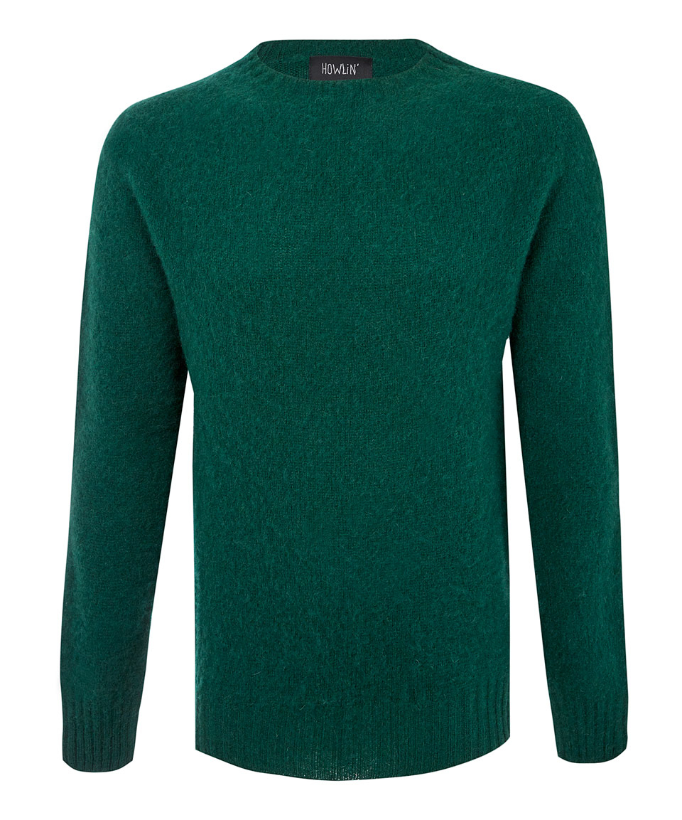 Howlin' by morrison Dark Green Birth Of The Cool Wool Knit Jumper in ...