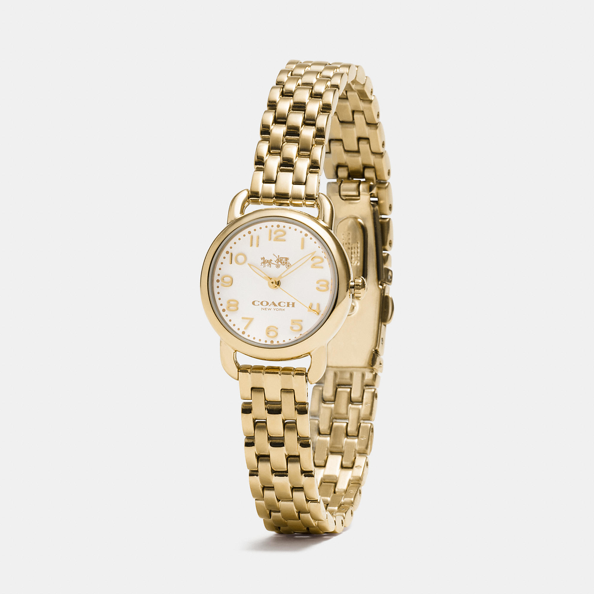 Lyst - Coach Delancey 23mm Small Gold Plated Bracelet Watch in Metallic