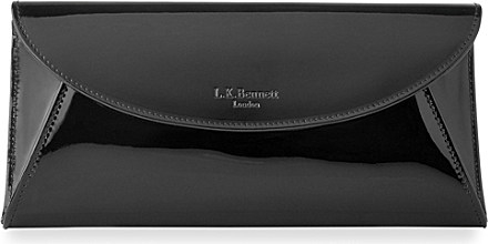 L K Bennett Flo Patent Leather Envelope Clutch Bag In Black Lyst Gallery