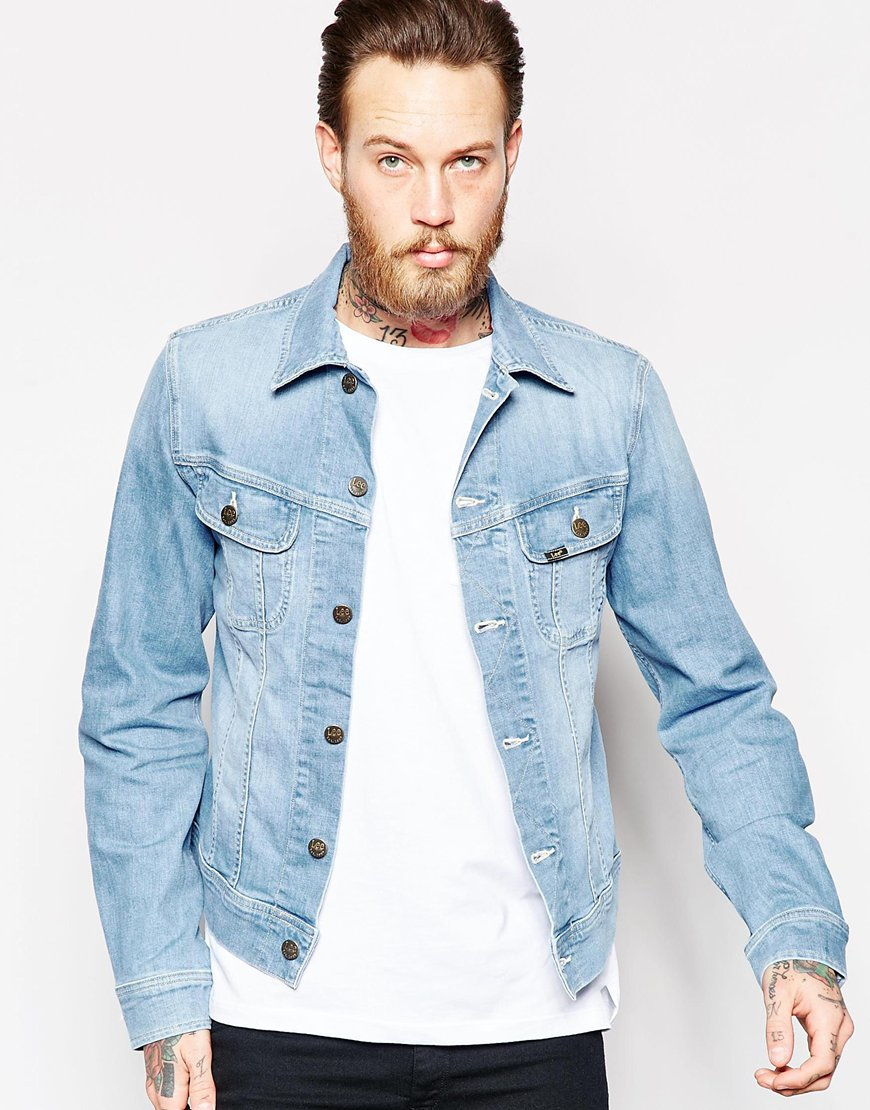 Lyst Lee Jeans  Denim  Jacket  Slim  Fit Rider Light Wash 