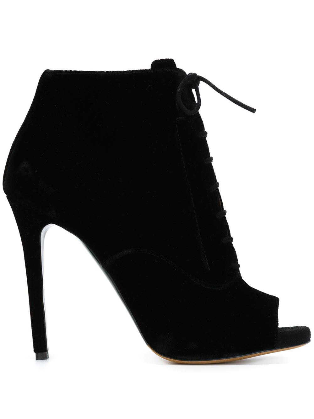 Tabitha simmons Open-Toe Ankle Boots in Black | Lyst