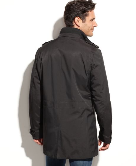 Kenneth Cole Military Trench Coat in Black for Men | Lyst
