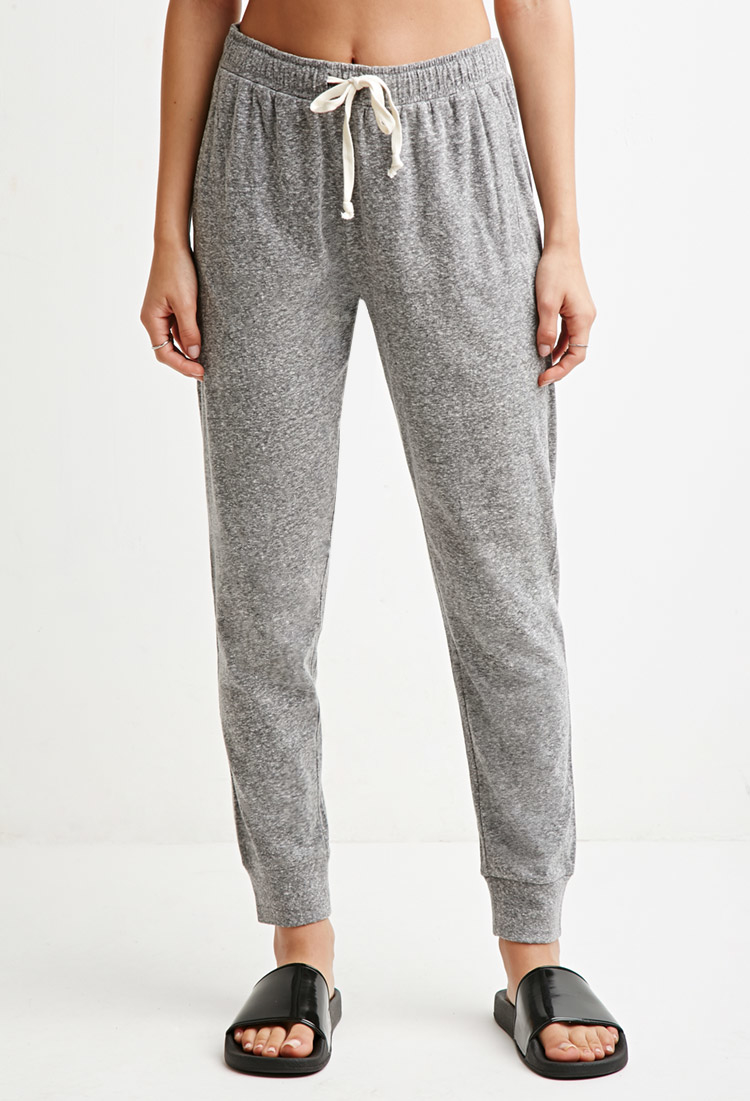 Lyst - Forever 21 Heathered Drawstring Sweatpants in Gray