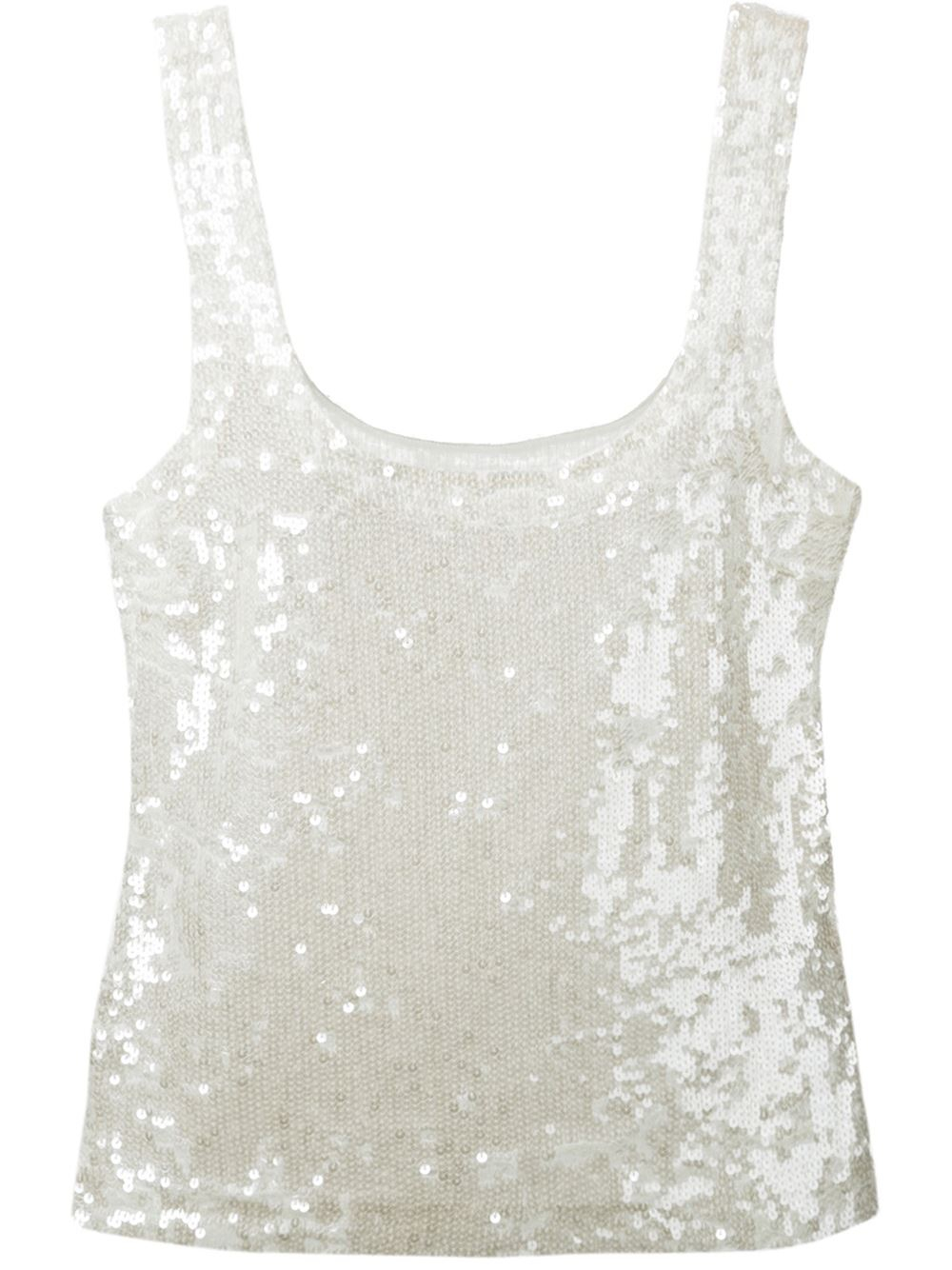 P.a.r.o.s.h. Sequin Embellished Tank Top in White (multicolour) | Lyst