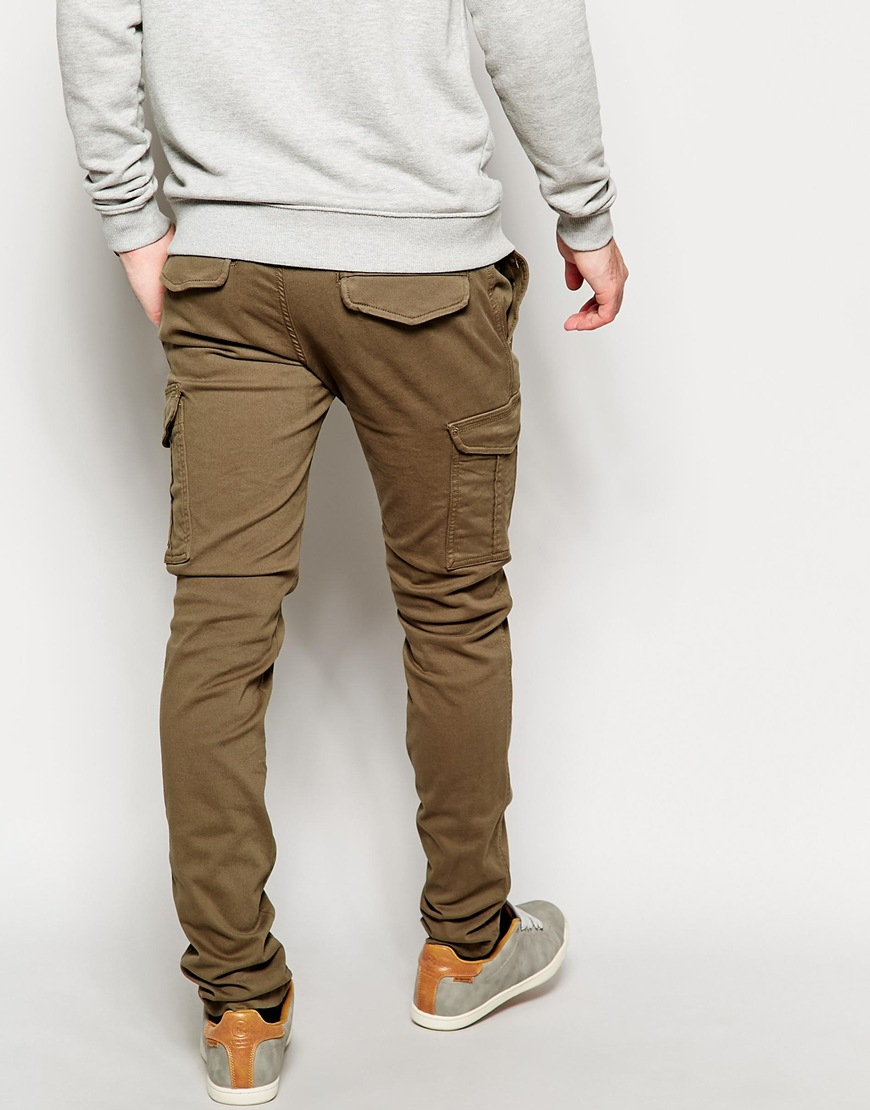 Lyst - Diesel Chinos Chi-Groove Slim Tapered Fit Cargo Pockets in Green ...