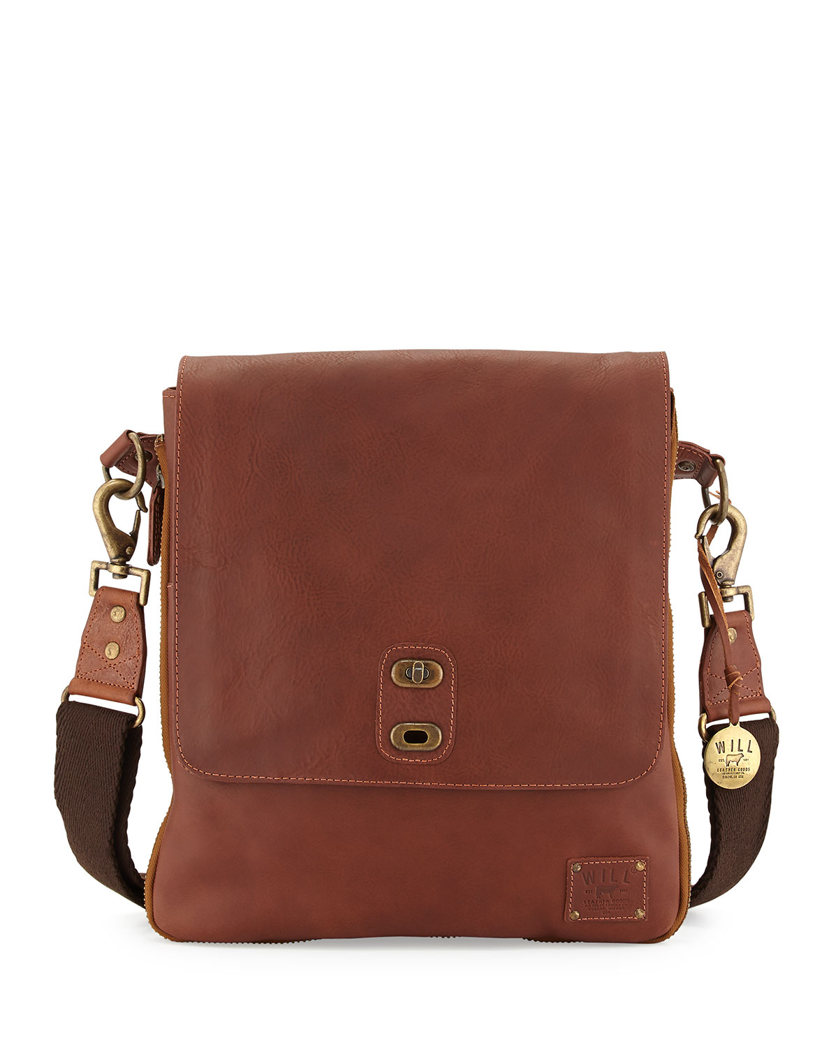Will Leather Goods Otto Men S Crossbody Satchel Bag In Brown Gallery