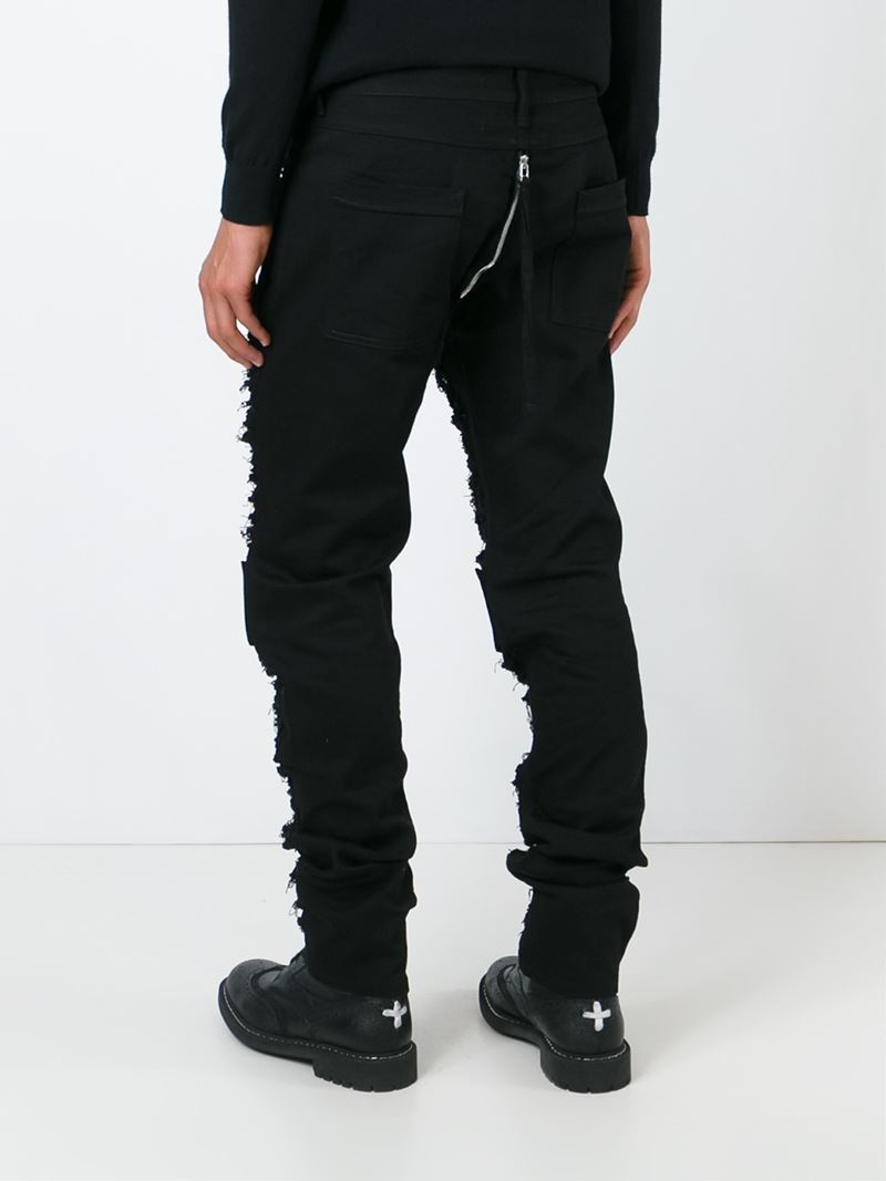 Hood by air Logo Print Ripped Jeans in Black for Men - Save 50% | Lyst