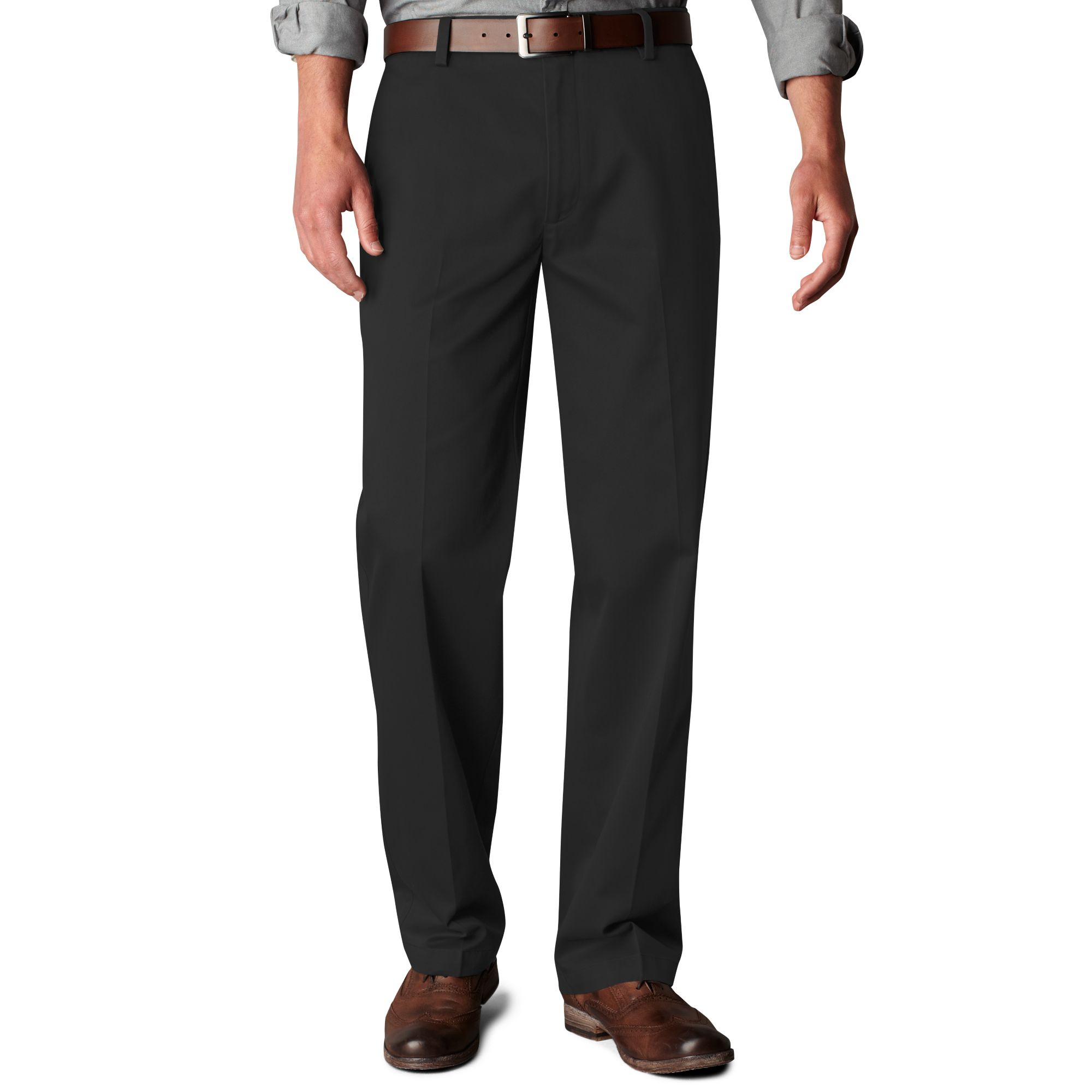 Dockers D2 Straight Fit Signature Khaki Flat Front Pants in Black for ...