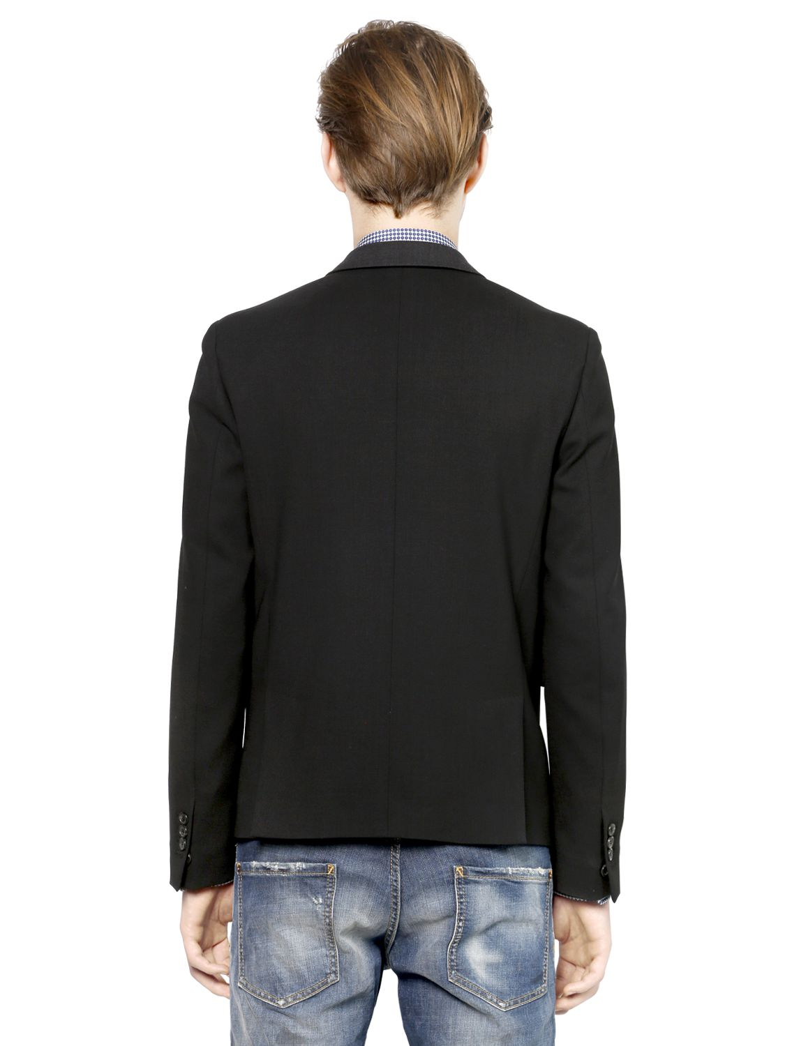 DSquared² Two Tone Cool Wool School Boy Jacket in Black for Men - Lyst
