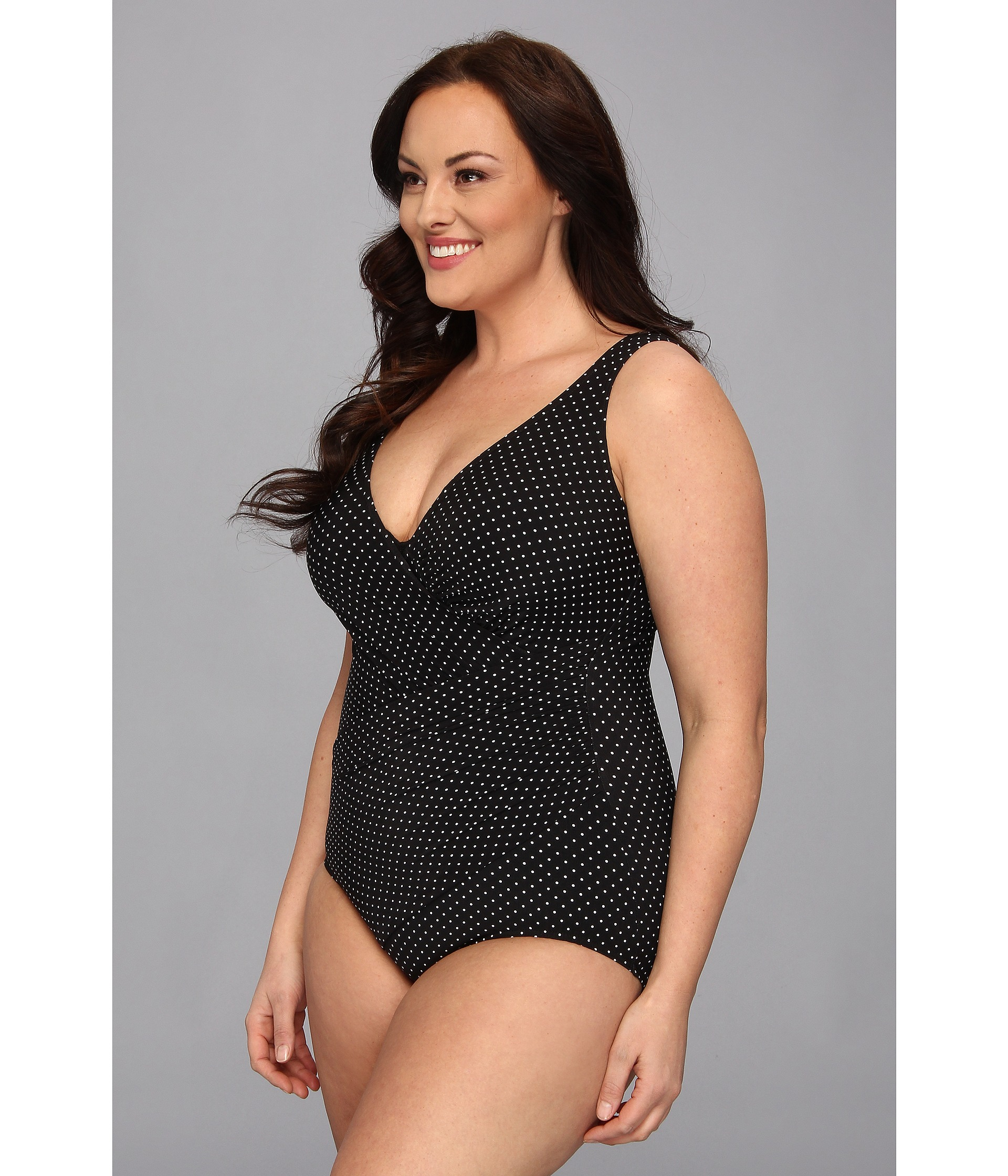 Miraclesuit Plus Size Pin Point Oceanus Onepiece In Black Lyst 