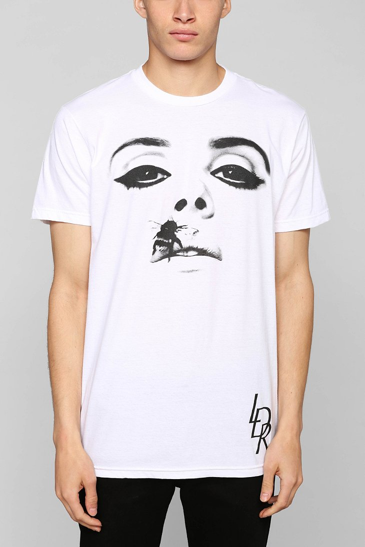 Urban outfitters Lana Del Rey Bee Lips Tee in White for Men | Lyst