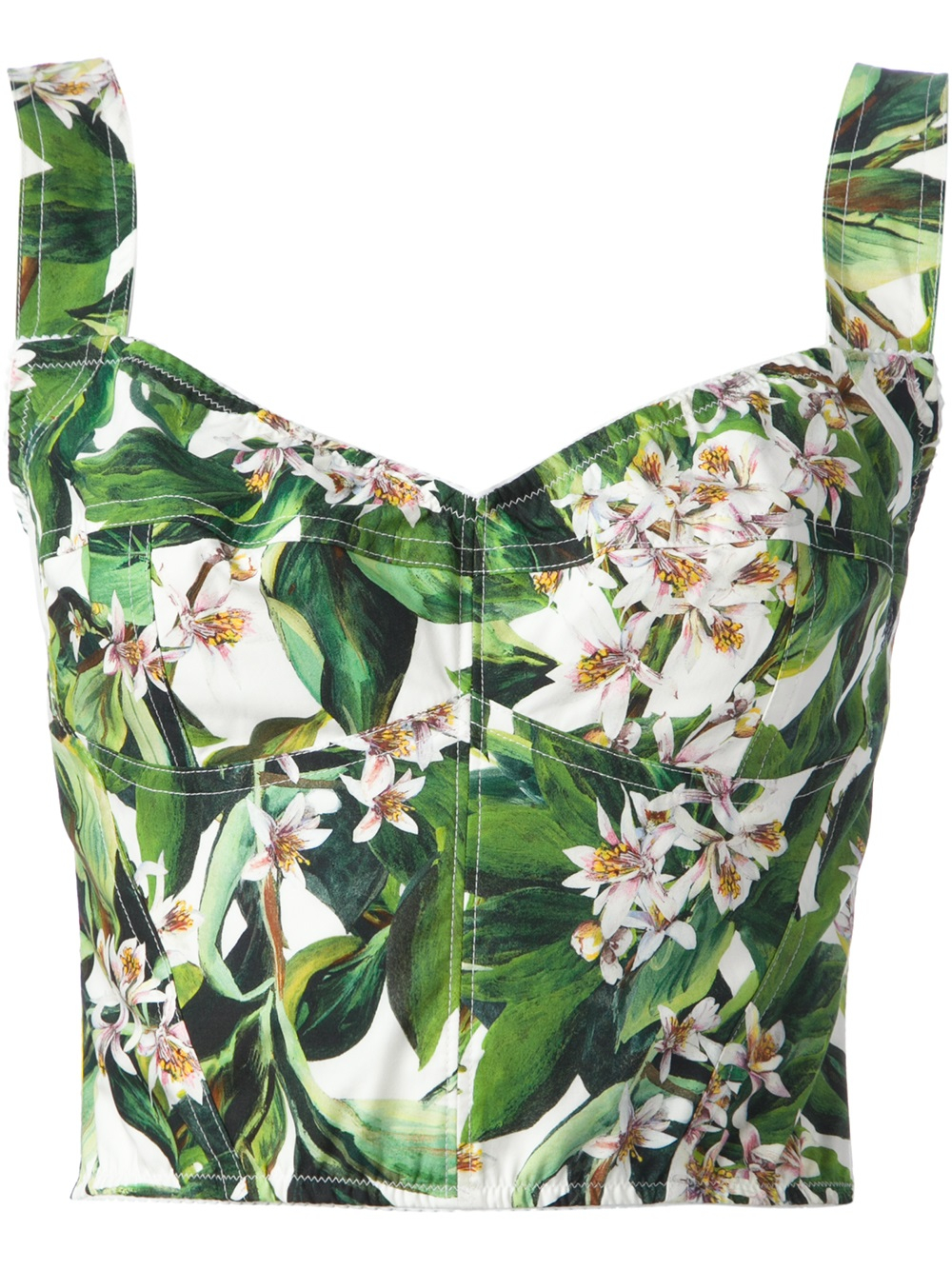 Lyst - Dolce & Gabbana Floral Print Vest Top in Green