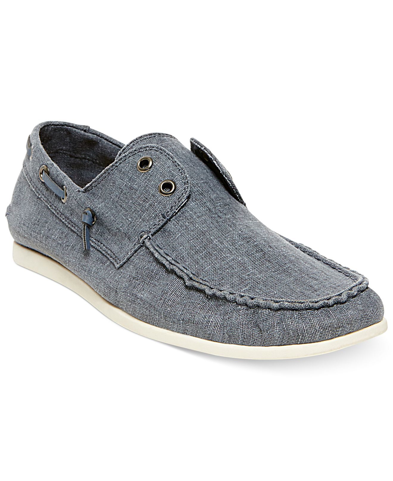 Steve madden Madden Glide Laceless Boat Shoes in Blue for Men | Lyst