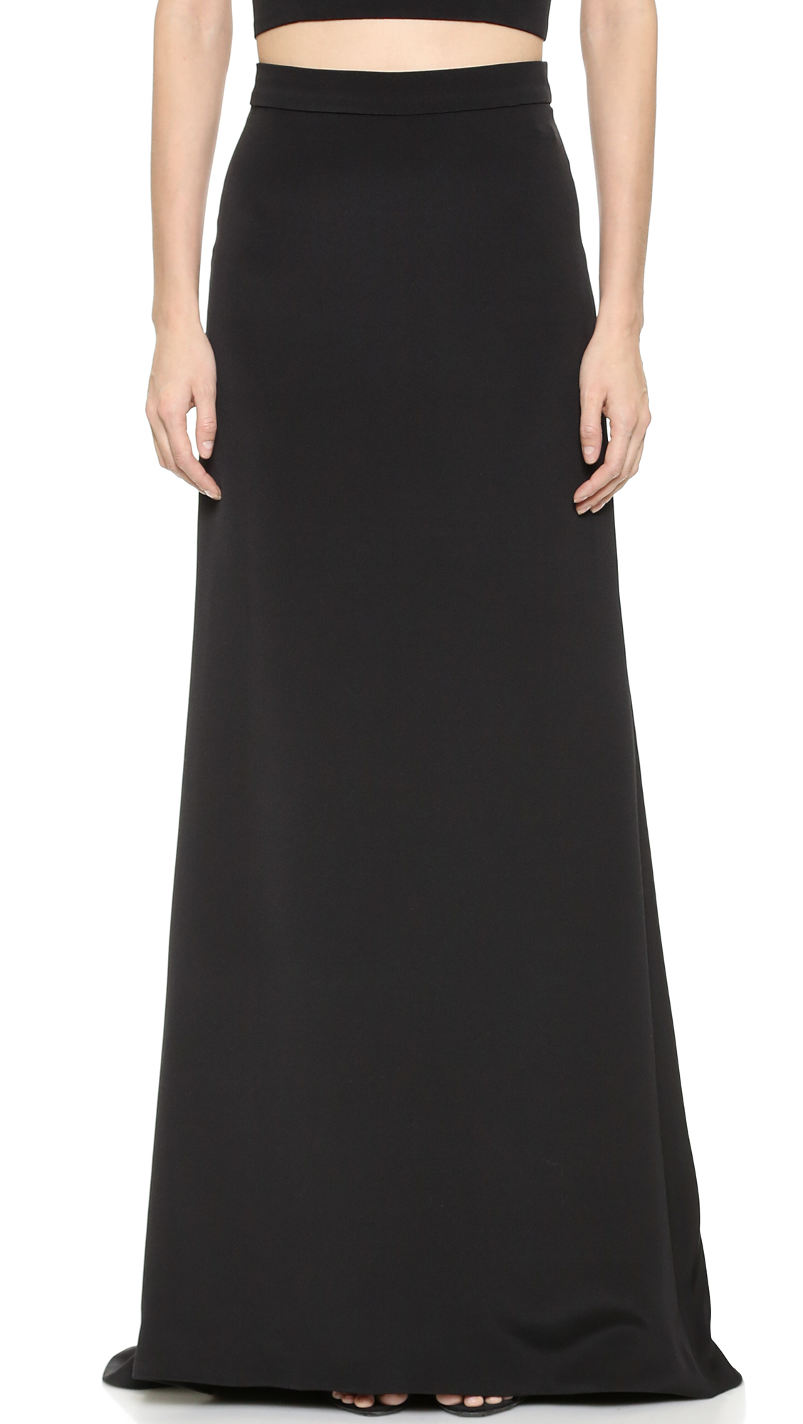 Monique lhuillier Long Column Skirt - Noir in Black (Noir) | Lyst