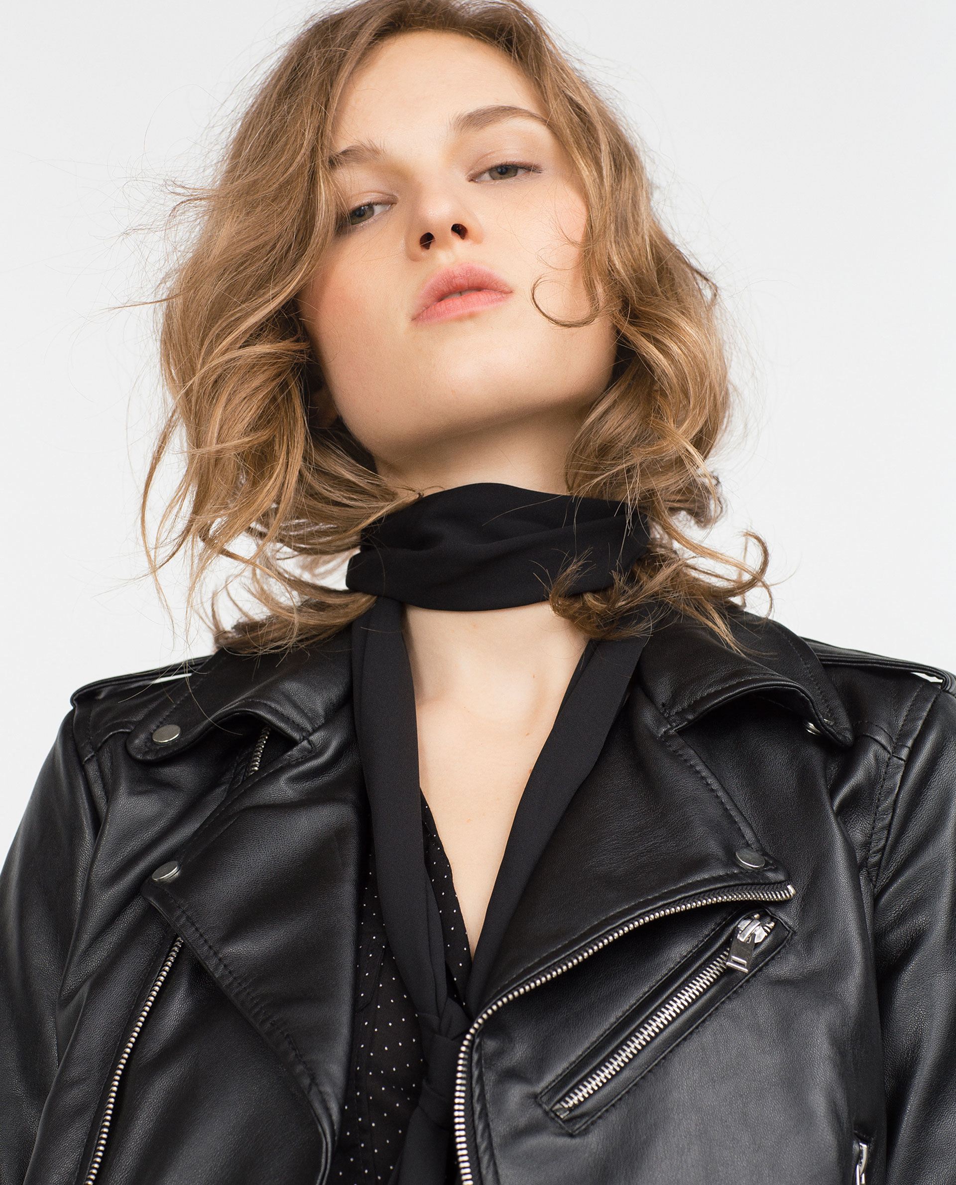 Zara Faux Leather Jacket In Black Lyst Gallery Women S Cropped Leather Jackets