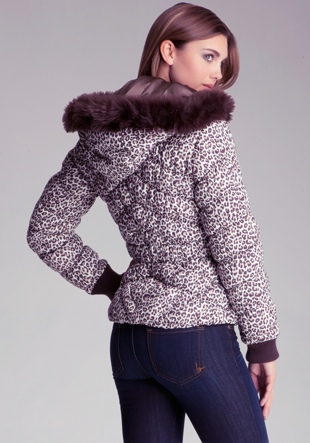 Bebe Leopard Print Puffer Jacket | Lyst