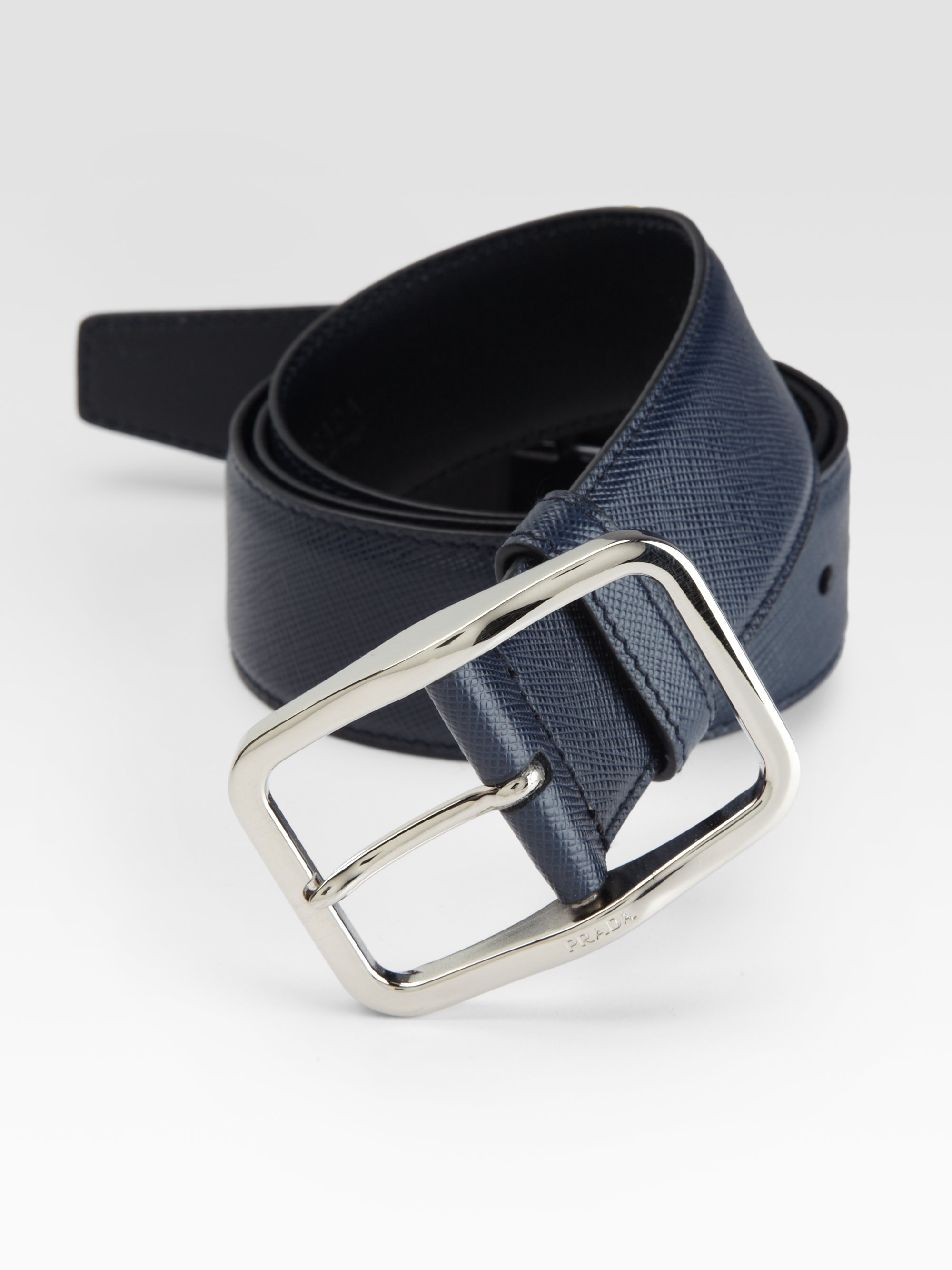 Prada Saffiano Leather Belt in for Men (blue) | Lyst  