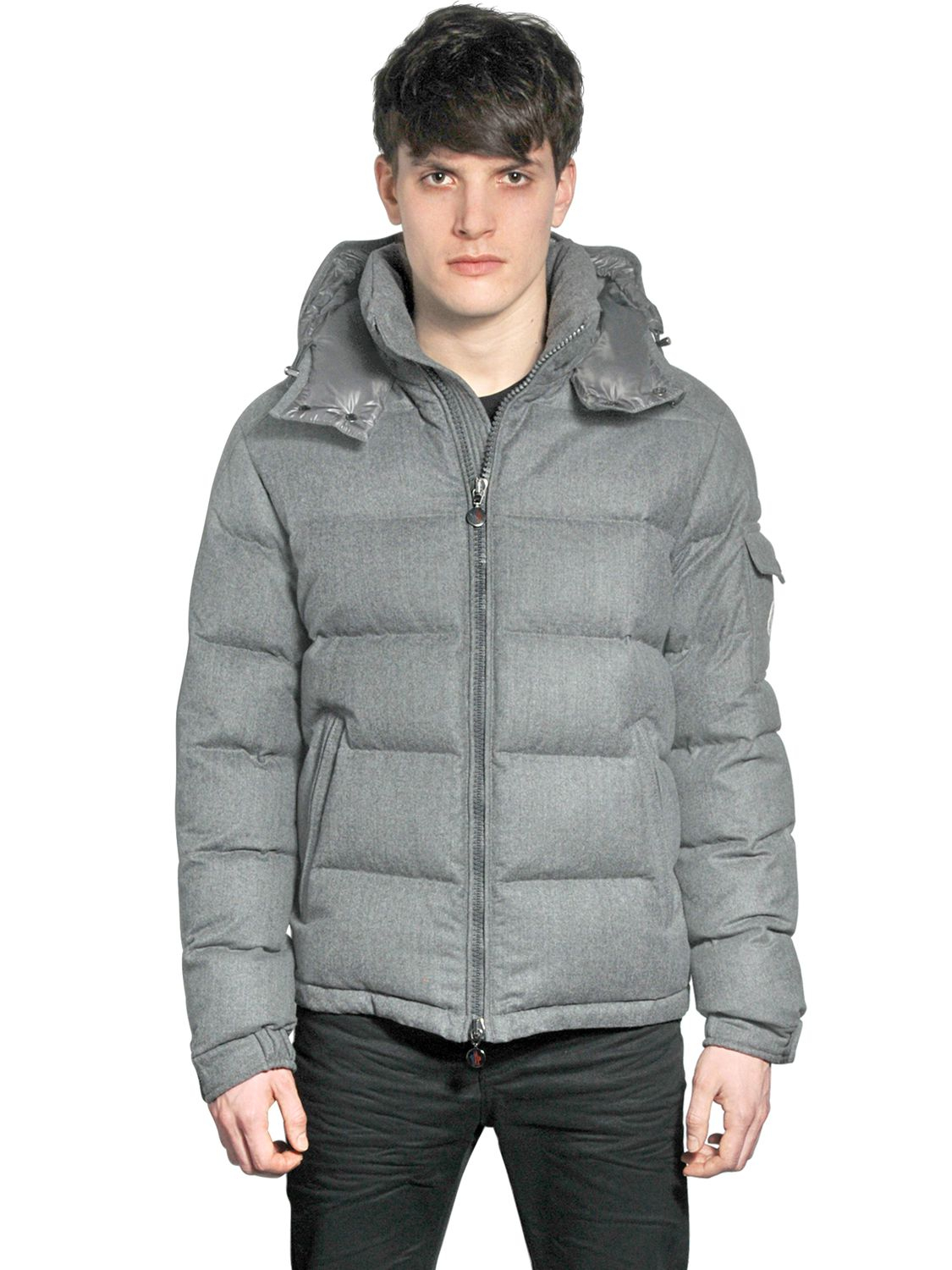 moncler grey flannel down puffer moncler grey flannel down puffer