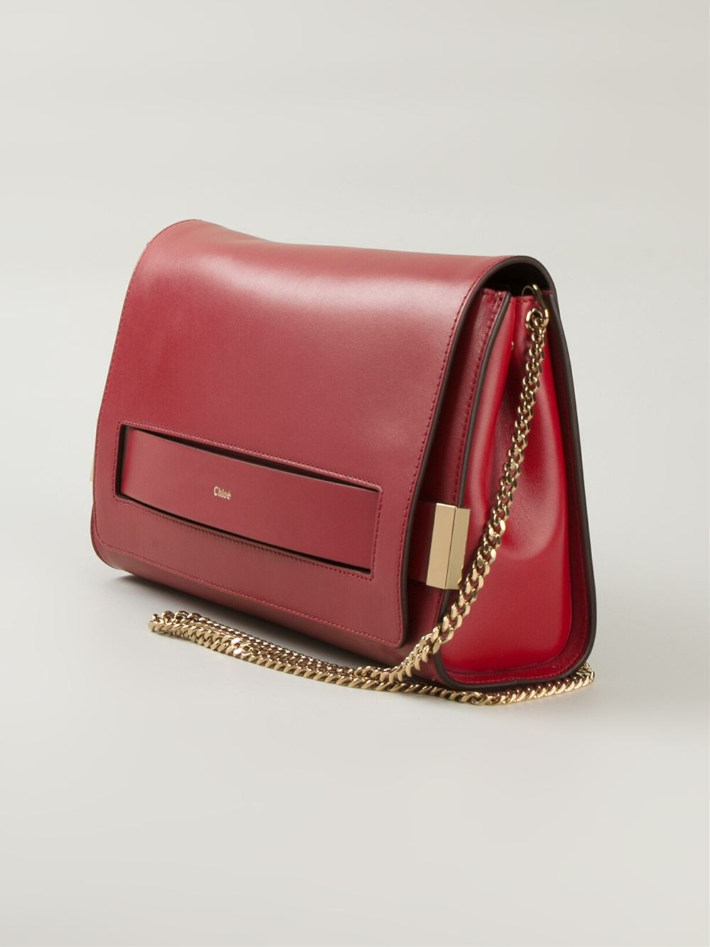 Chlo Elle Leather Shoulder Bag in Red | Lyst