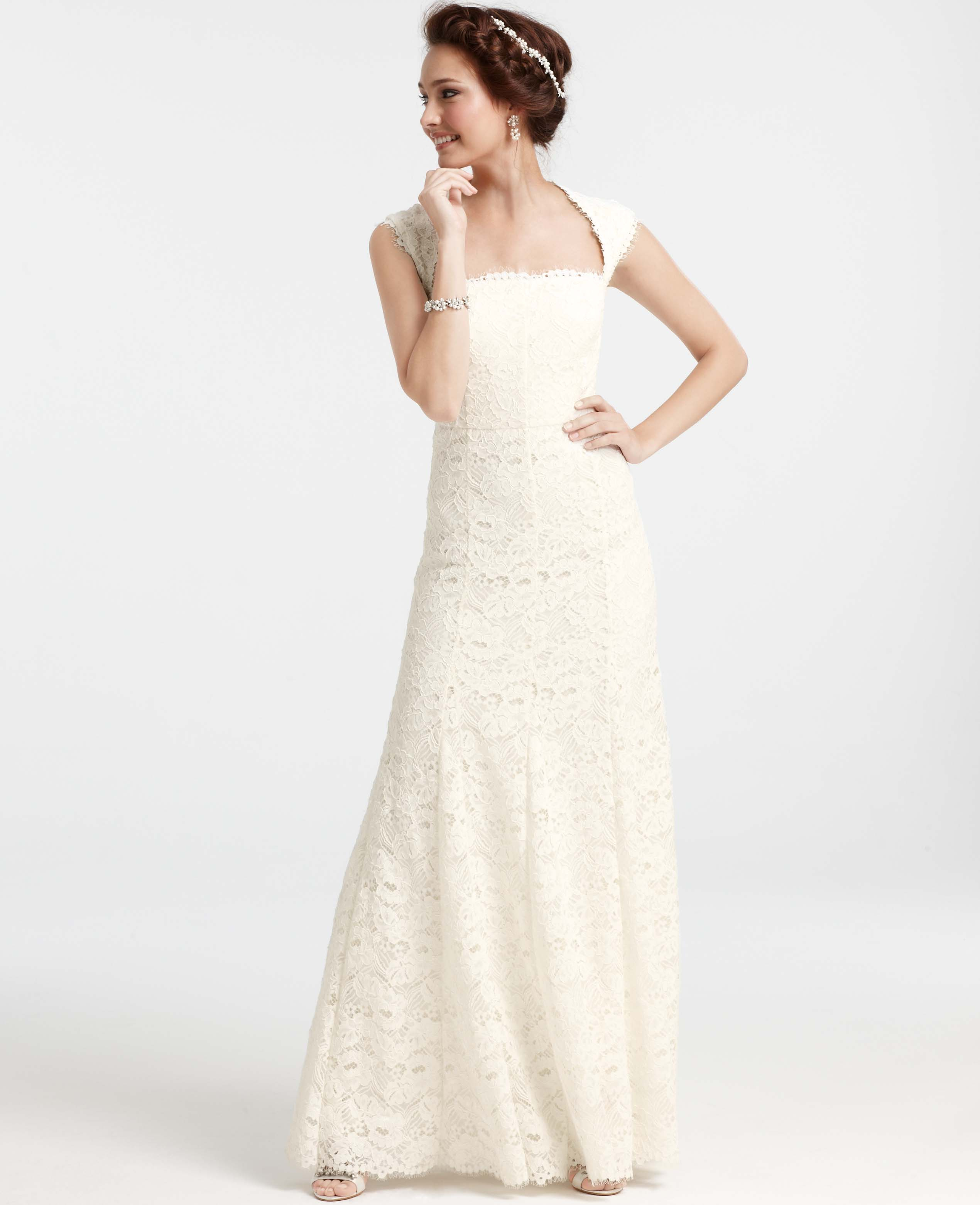 Ann taylor Isabella Lace Wedding Dress in White Lyst