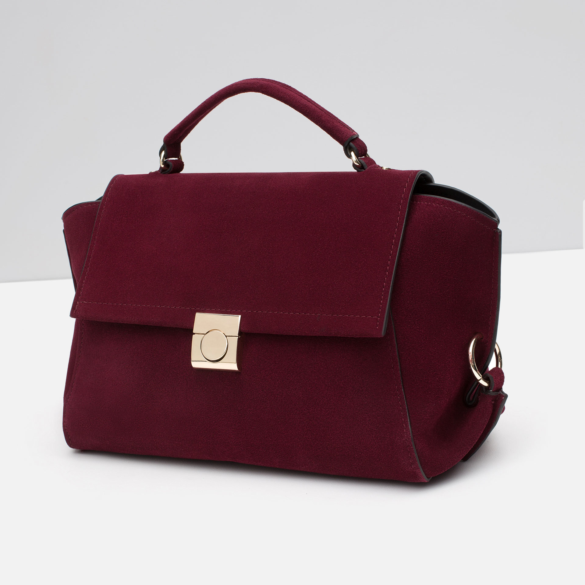 Zara Leather City Bag Leather City Bag in Red | Lyst