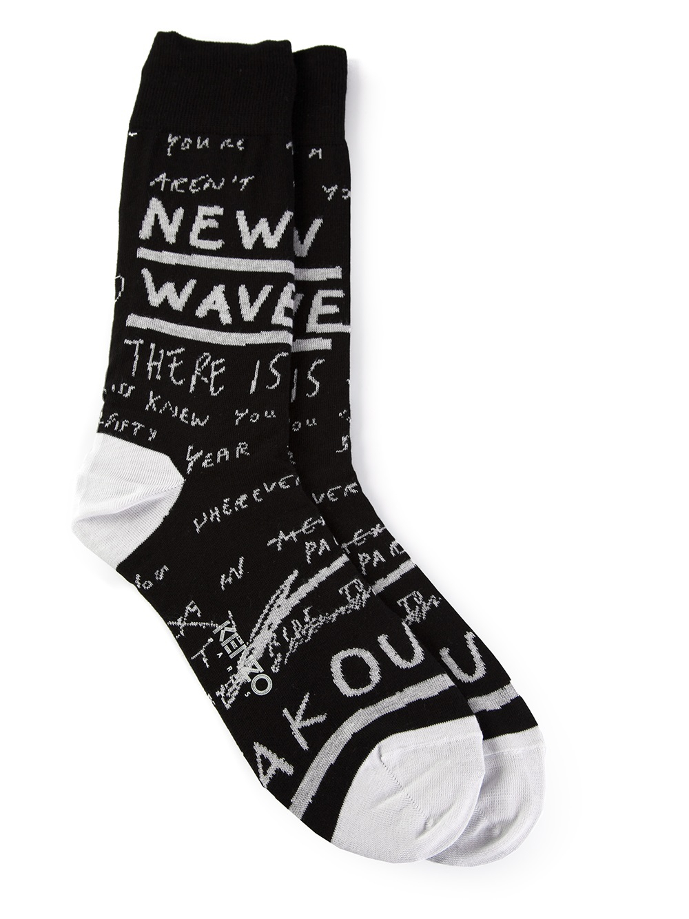 Kenzo Word Socks in Black for Men Lyst