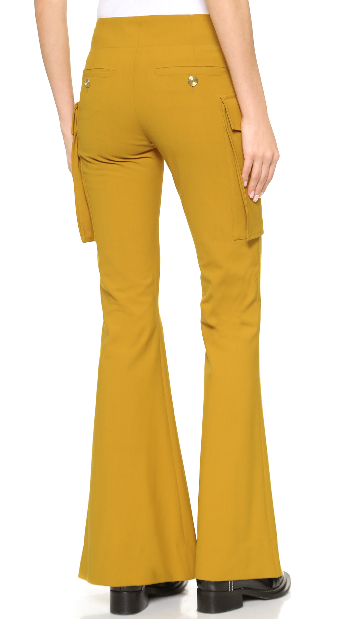 Lyst - Acne Studios Mello Patch Pocket Flare Pants - Mustard in Yellow