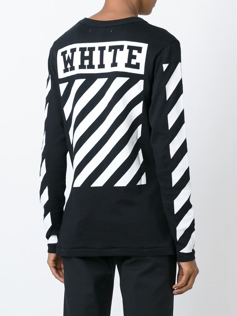 Lyst - Off-White C/O Virgil Abloh Logo Printed Long Sleeve T-shirt in Black