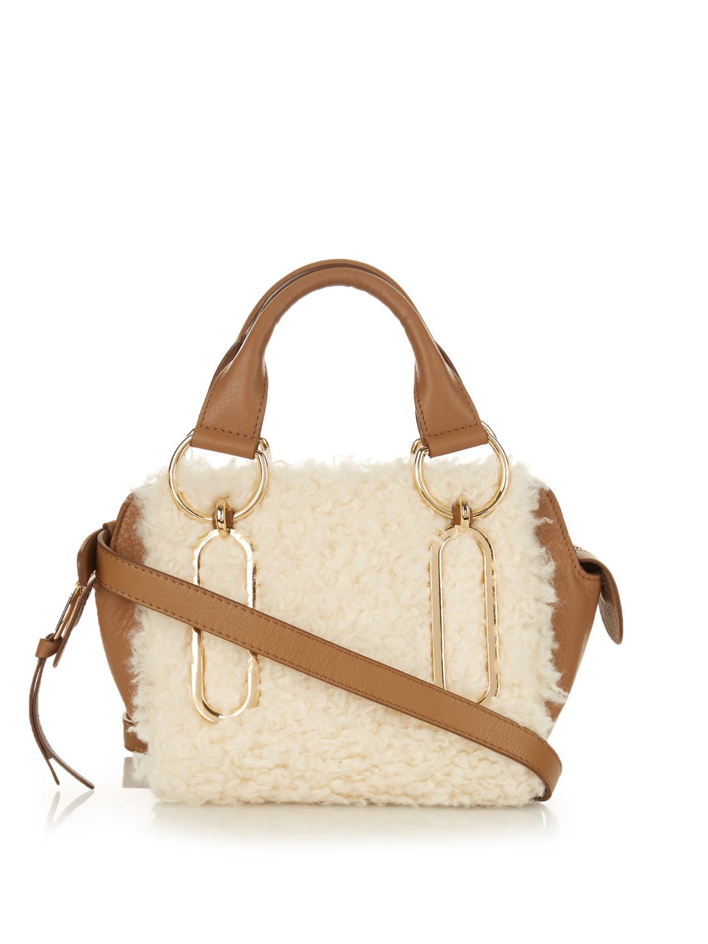 Lyst See By Chloé Paige Mini Leather And Shearling Shoulder Bag In Gallery