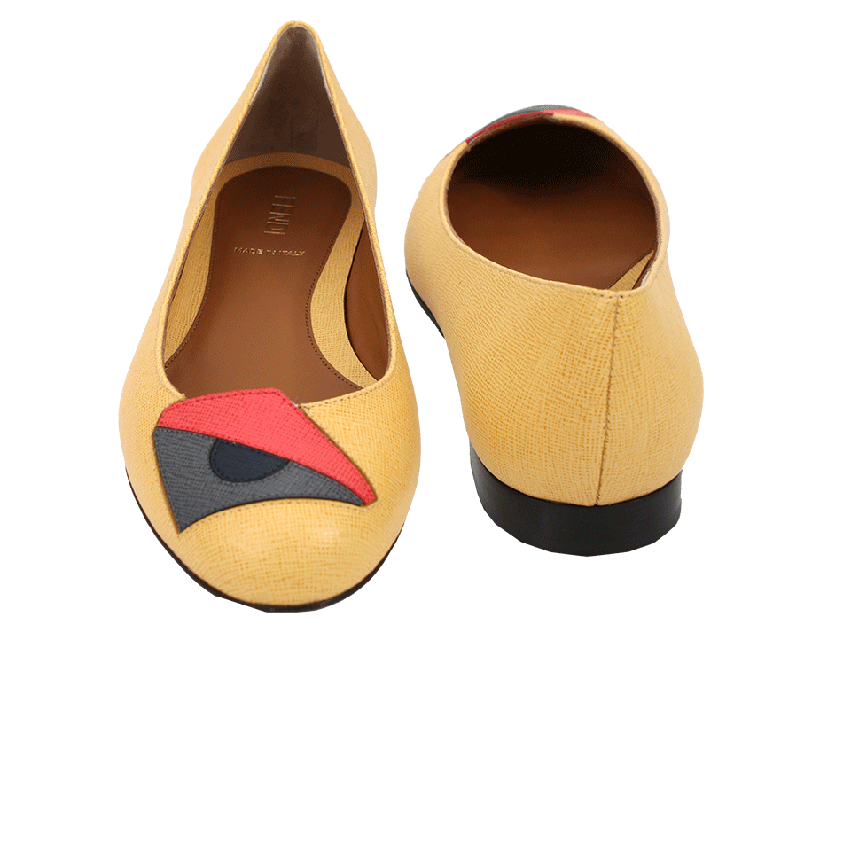 FENDI Red Pebbled Leather Ballerina Romance Flats (US 8 / EU 38 ) #26833 â ALL YOUR BLISS
