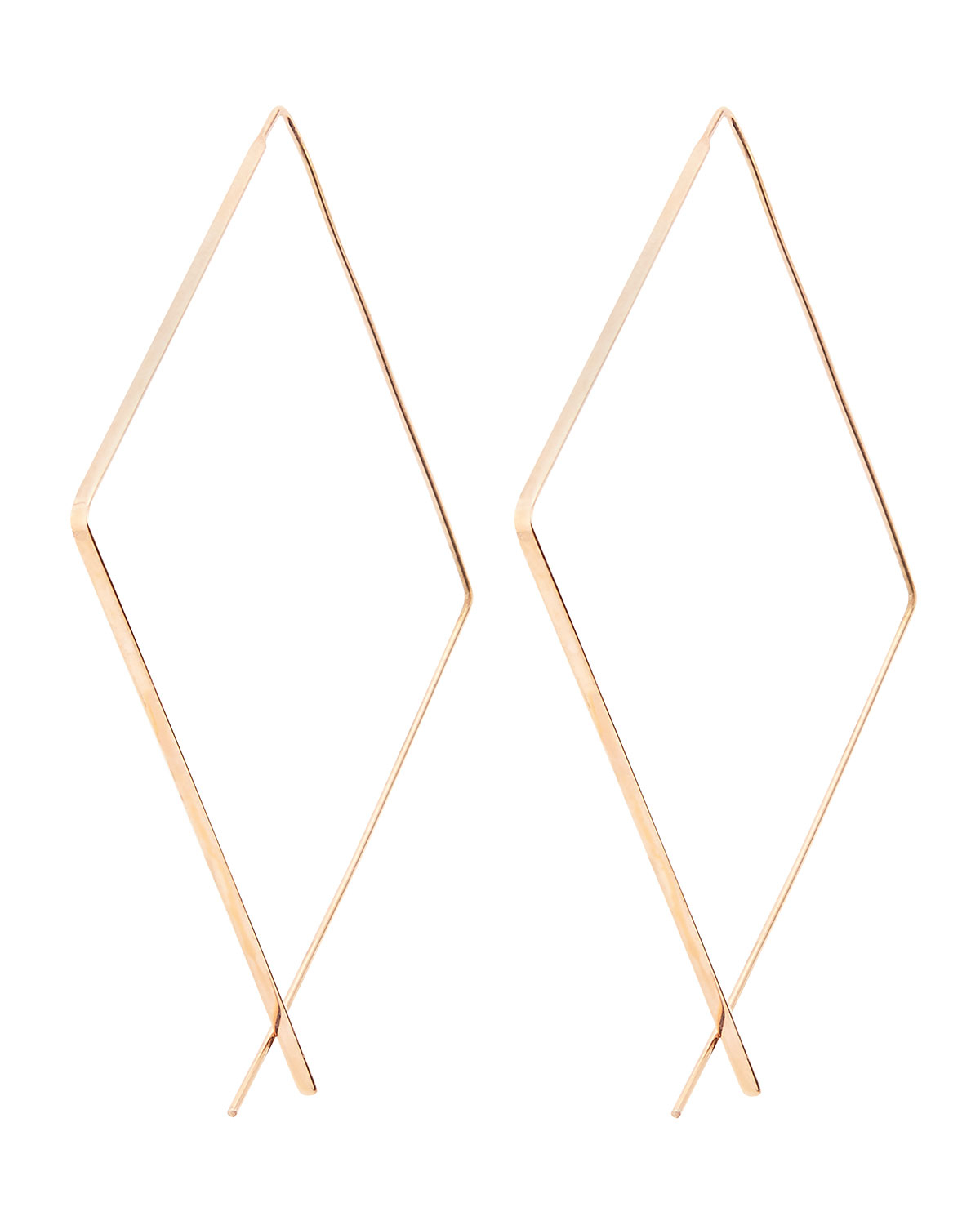 Lyst Lana Jewelry Medium Rose Gold Diamond Shaped Upside Down Hoop Gallery