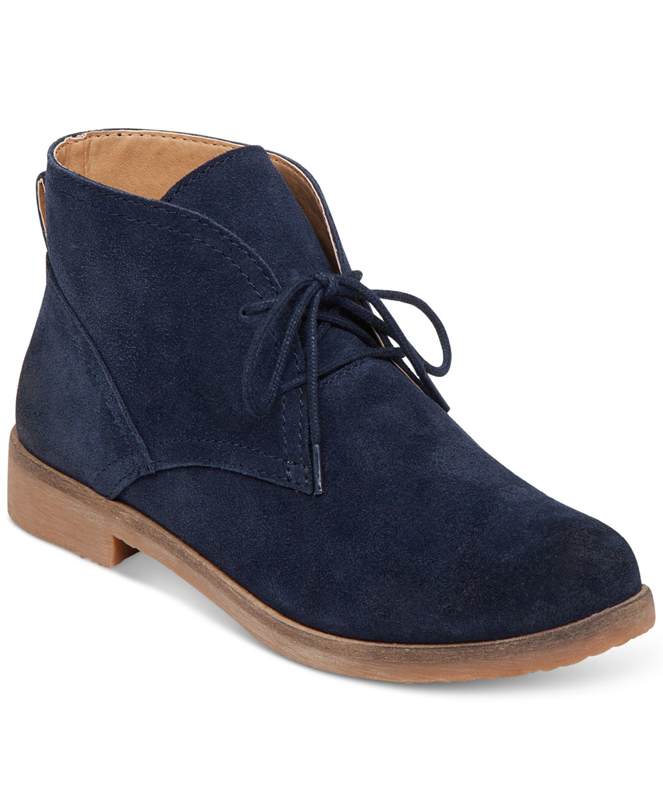 Lucky brand Women's Garboh Lace-up Desert Booties in Blue | Lyst