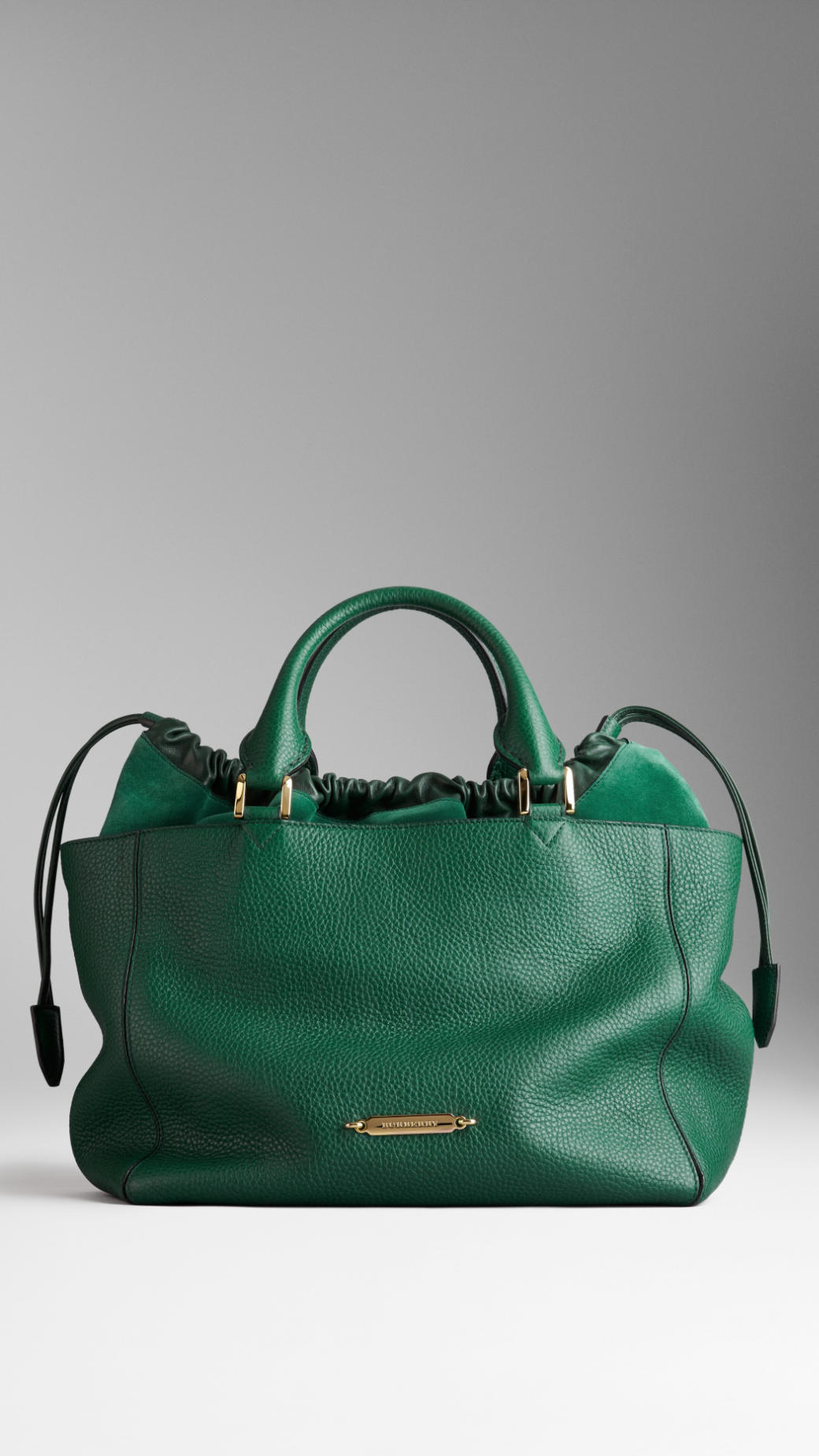 Burberry Medium Grainy Leather Tote Bag in Green | Lyst