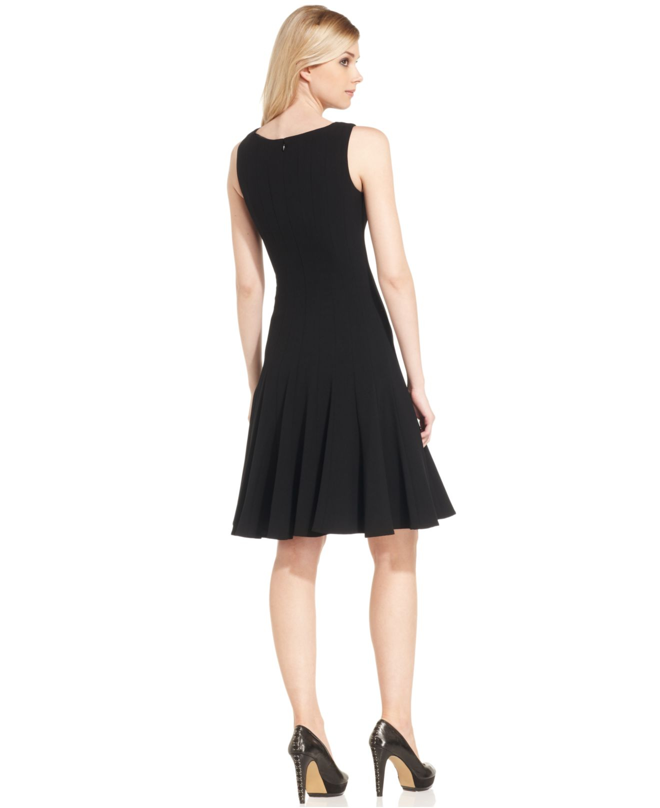 Calvin Klein Black A Line Dress Outlet 