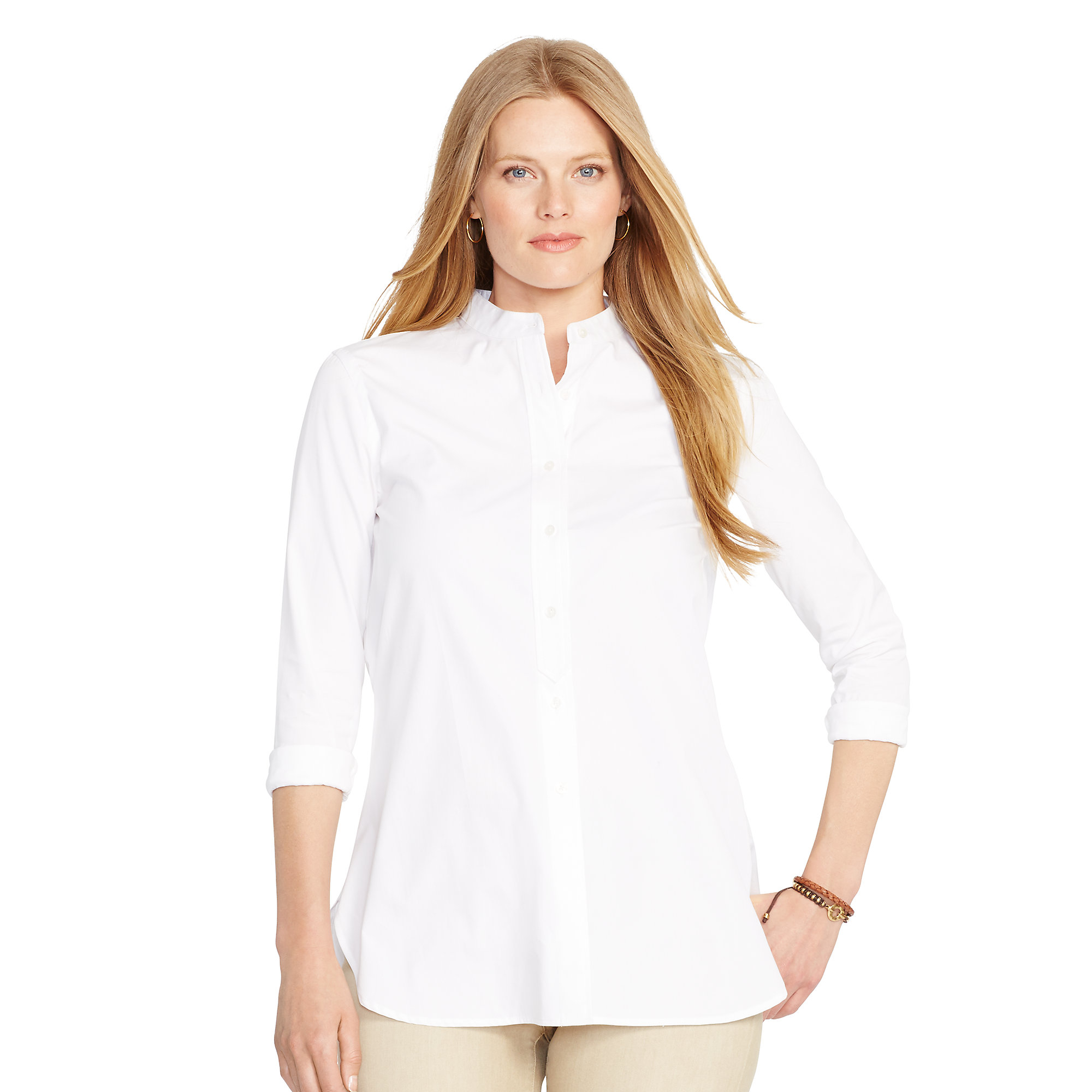 Lyst - Ralph Lauren Cotton Long-sleeved Tunic in White