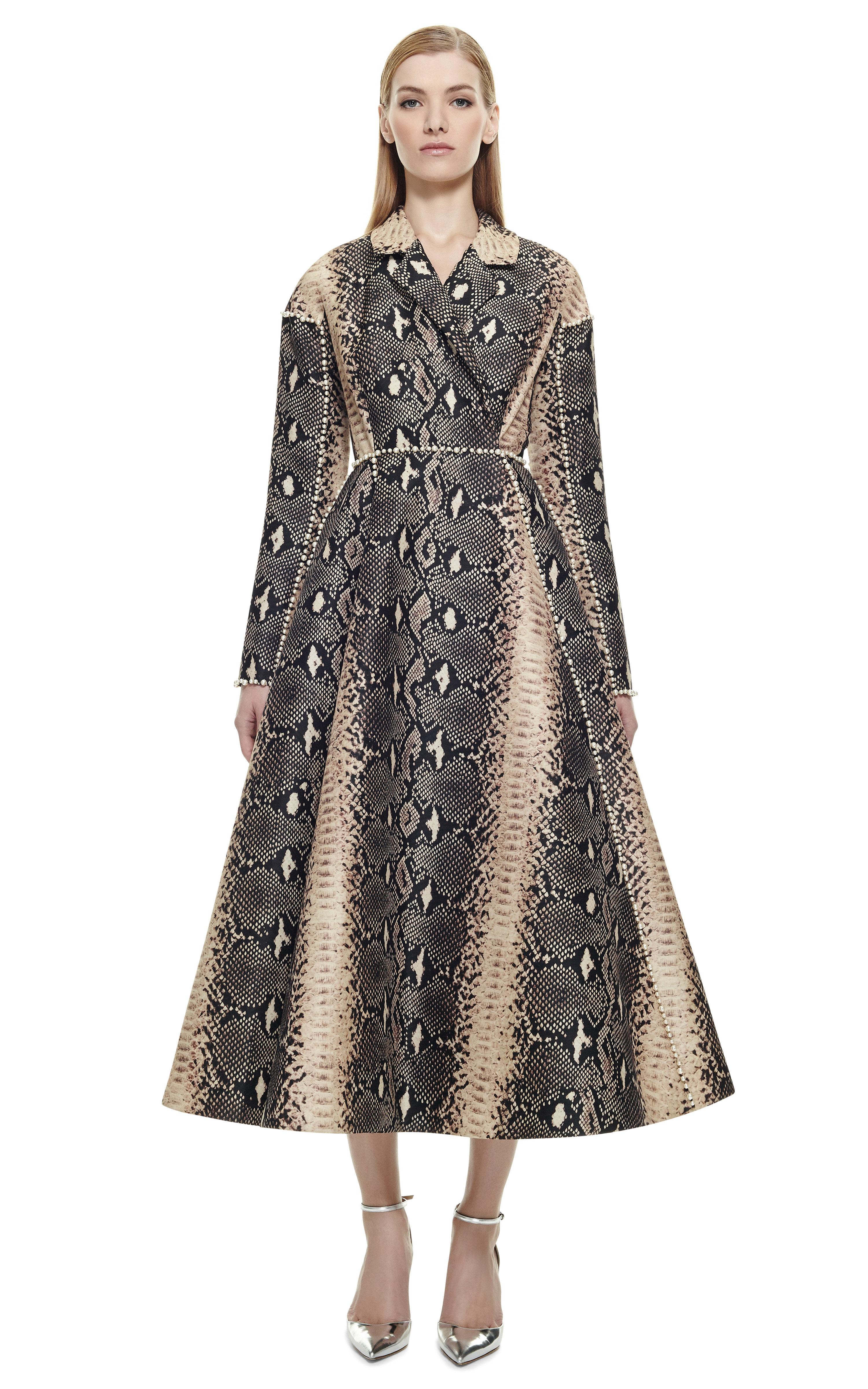 Emilia wickstead J Coat Dress with Crystals and Tuille Fusing Lyst