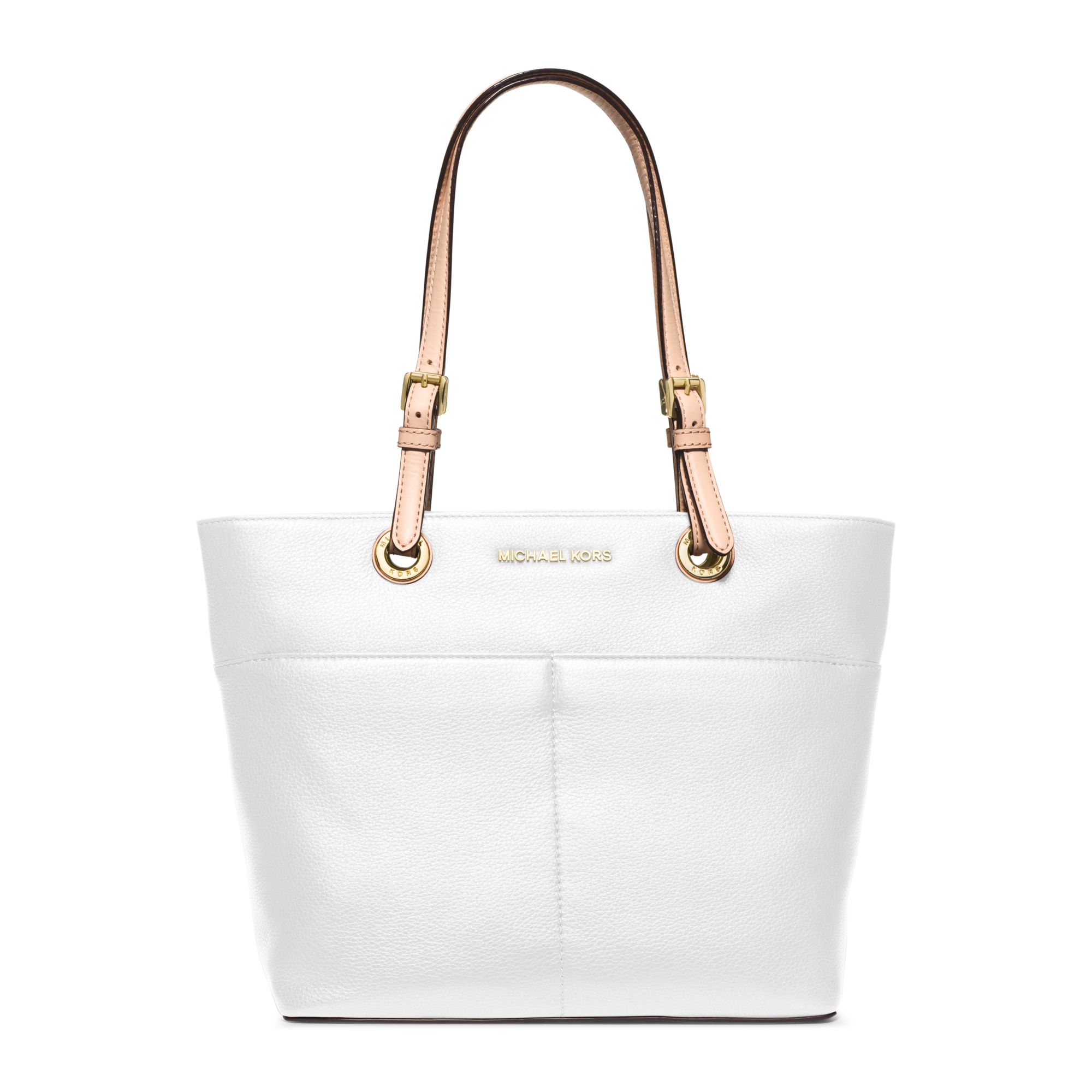 Michael kors Bedford Leather Tote in White | Lyst
