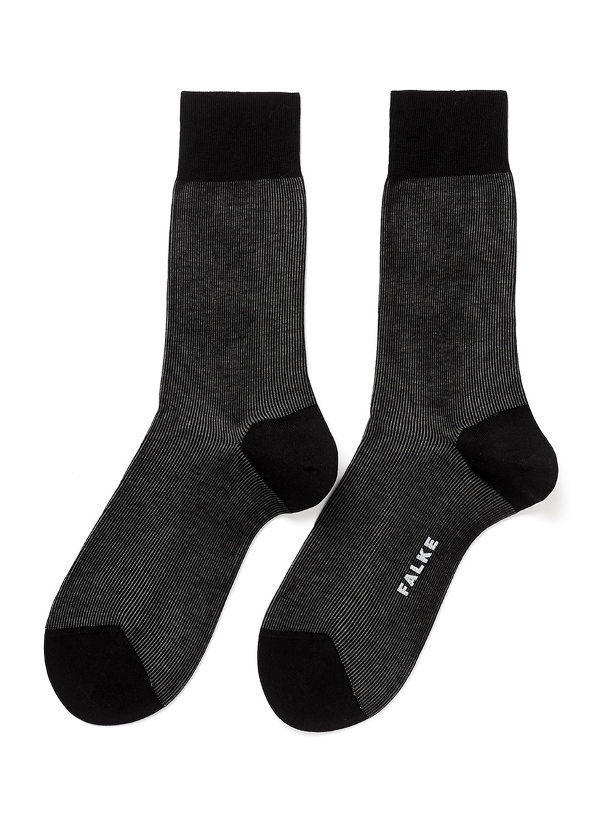 Lyst - Falke Fine Shadow Crew Socks in Black