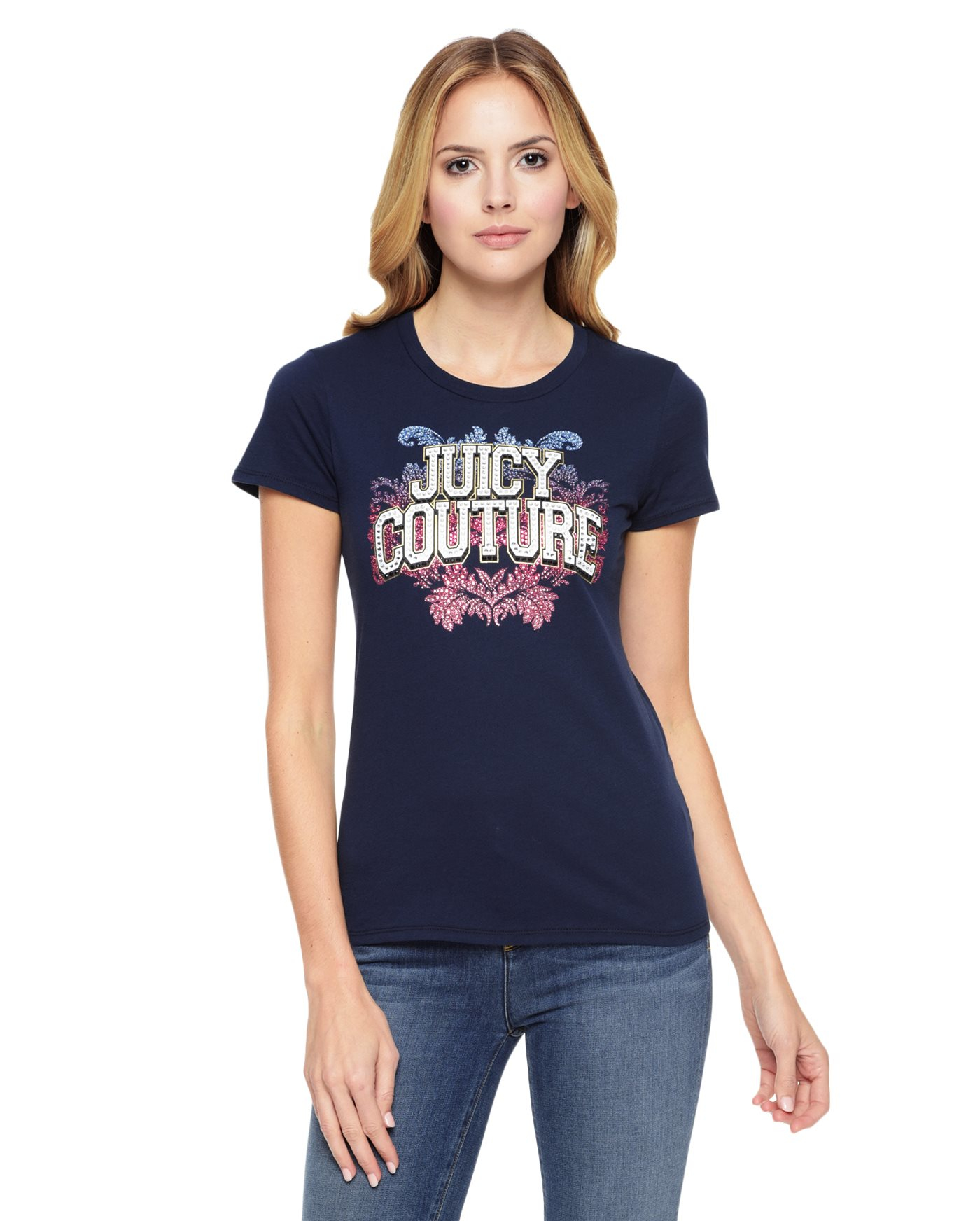 Juicy Couture Logo Jc Collegiate Short Sleeve Tee In Blue Regal Lyst